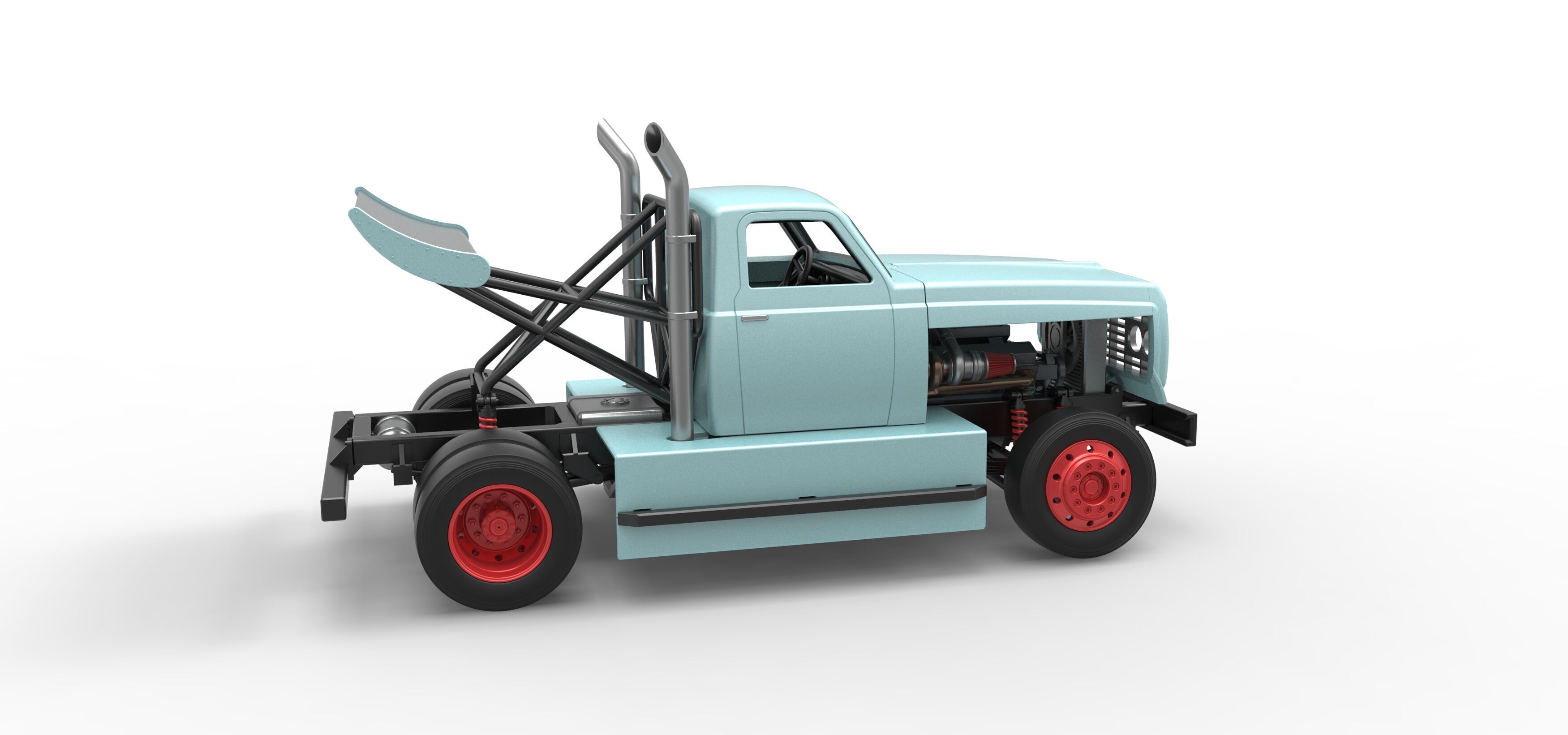 Big Rig Racing Semi truck Scale 1 to 25 3D print model_20