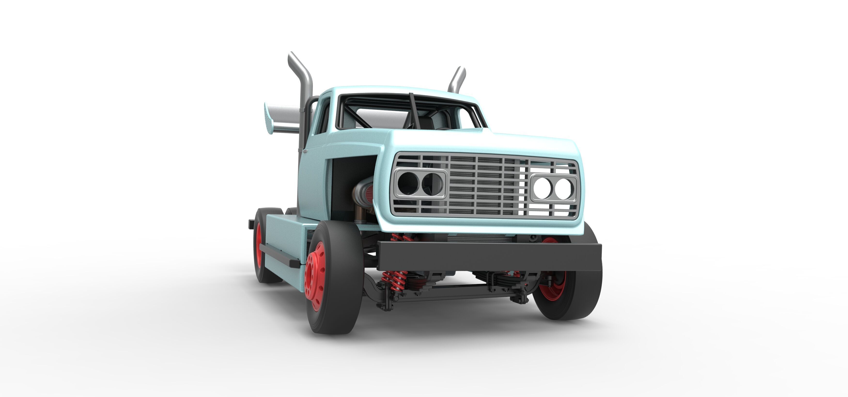 Big Rig Racing Semi truck Scale 1 to 25 3D print model_27