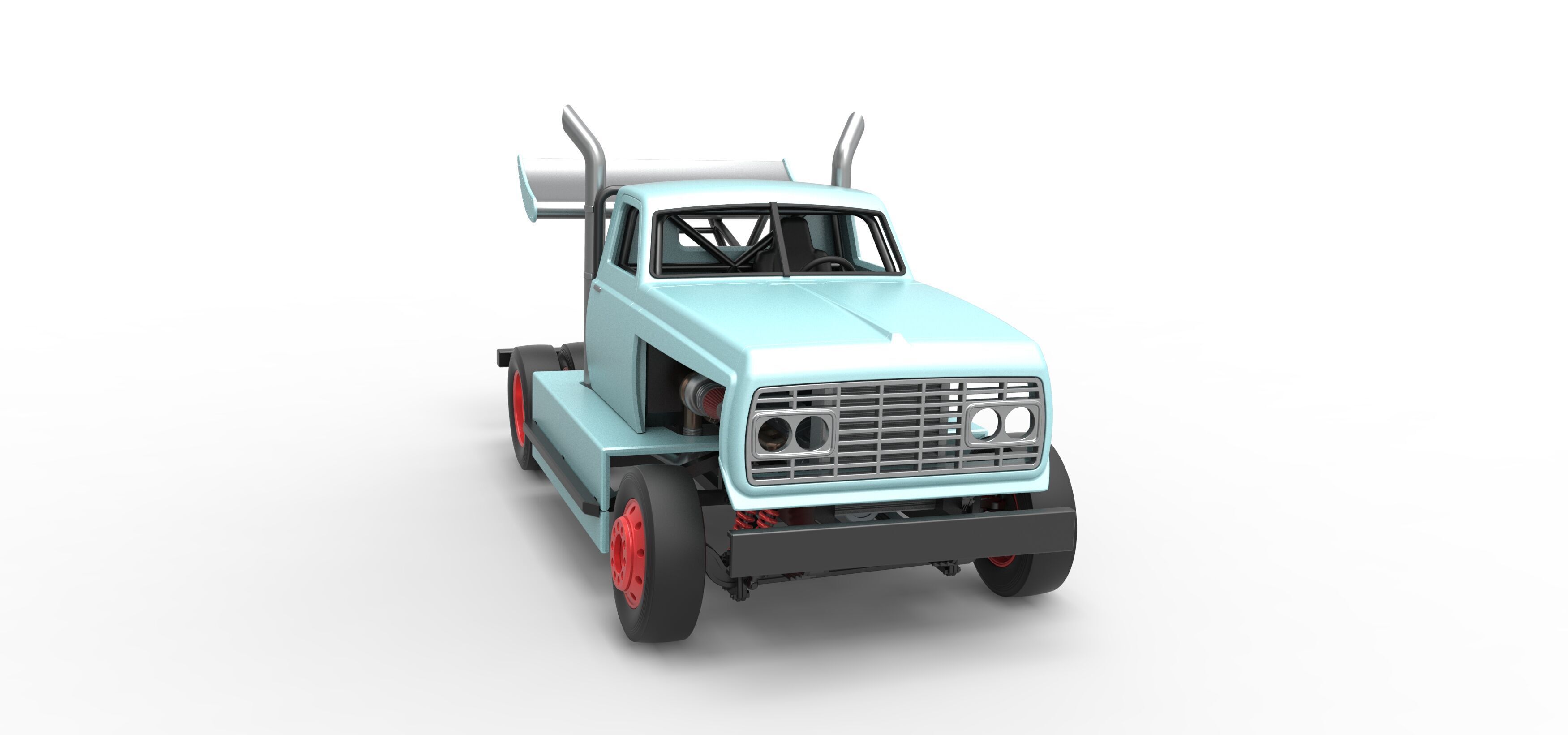 Big Rig Racing Semi truck Scale 1 to 25 3D print model_26