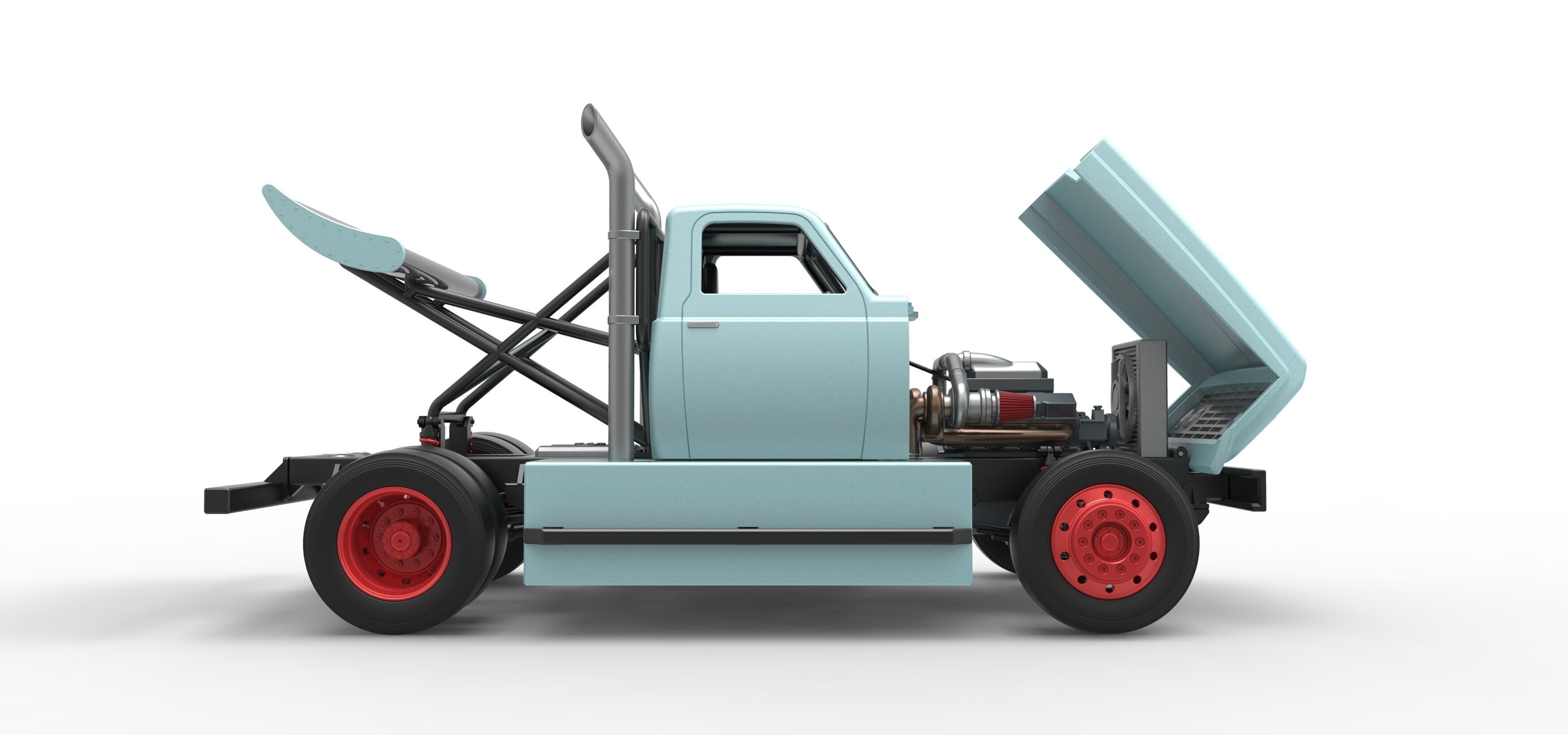 Big Rig Racing Semi truck Scale 1 to 25 3D print model_33