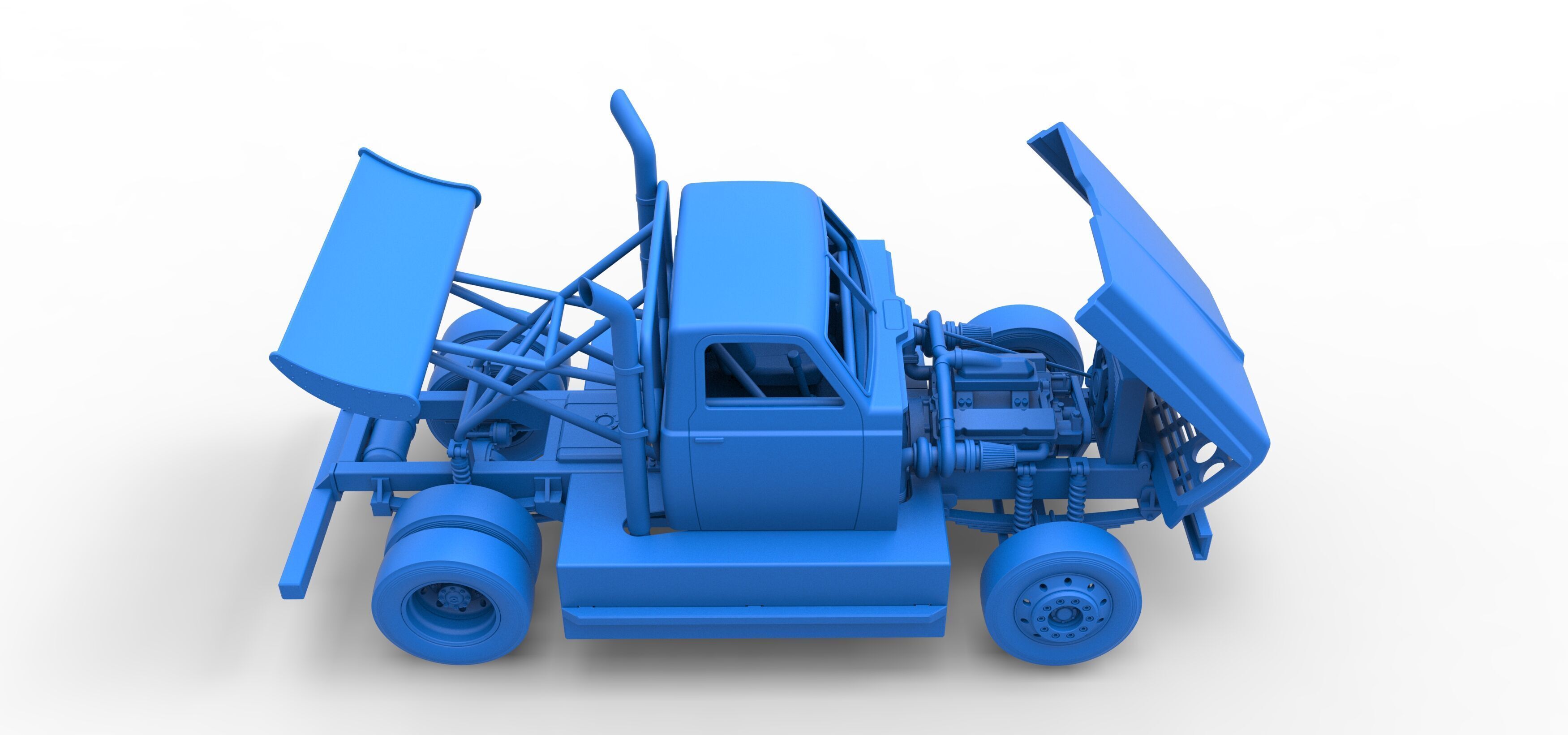 Big Rig Racing Semi truck Scale 1 to 25 3D print model_70