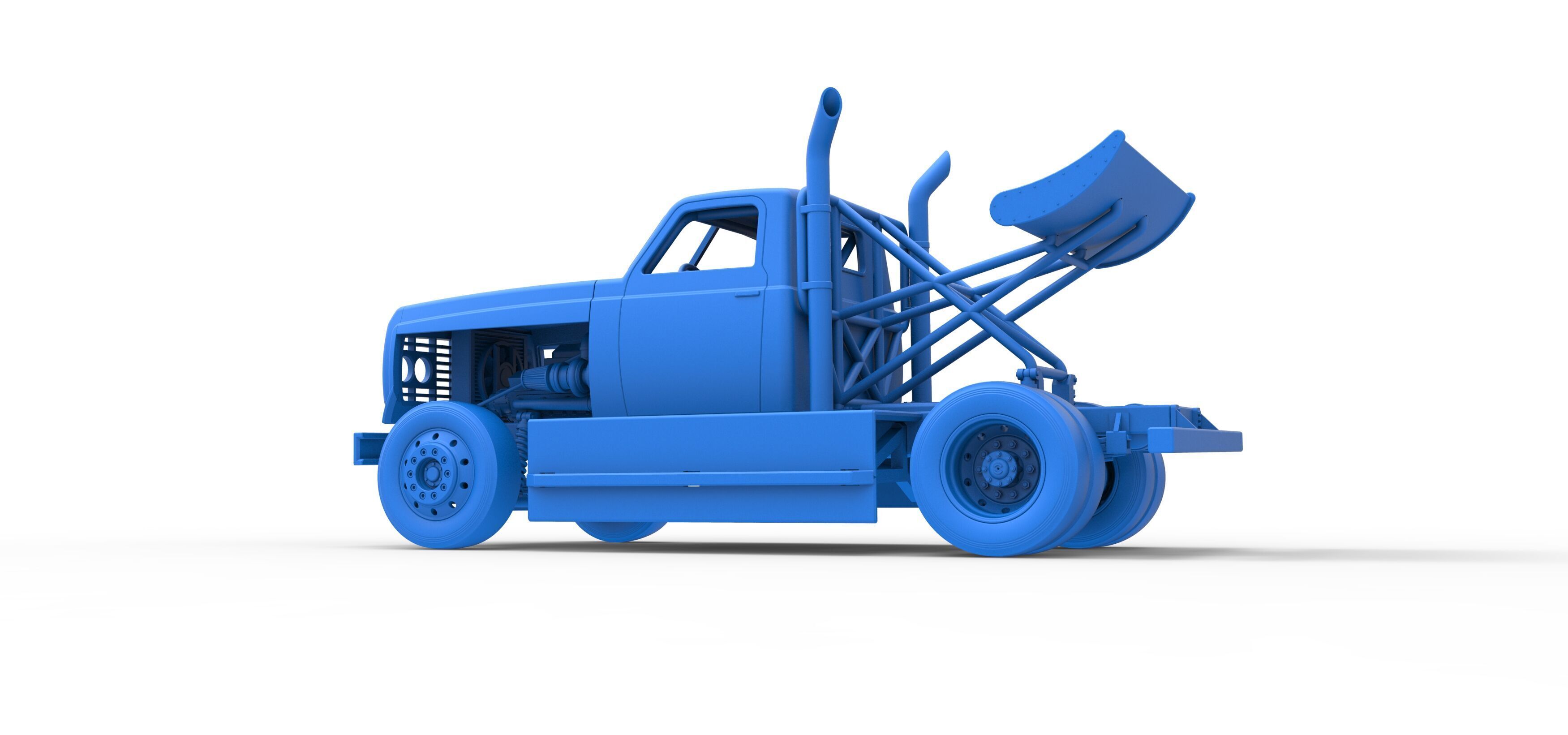 Big Rig Racing Semi truck Scale 1 to 25 3D print model_49