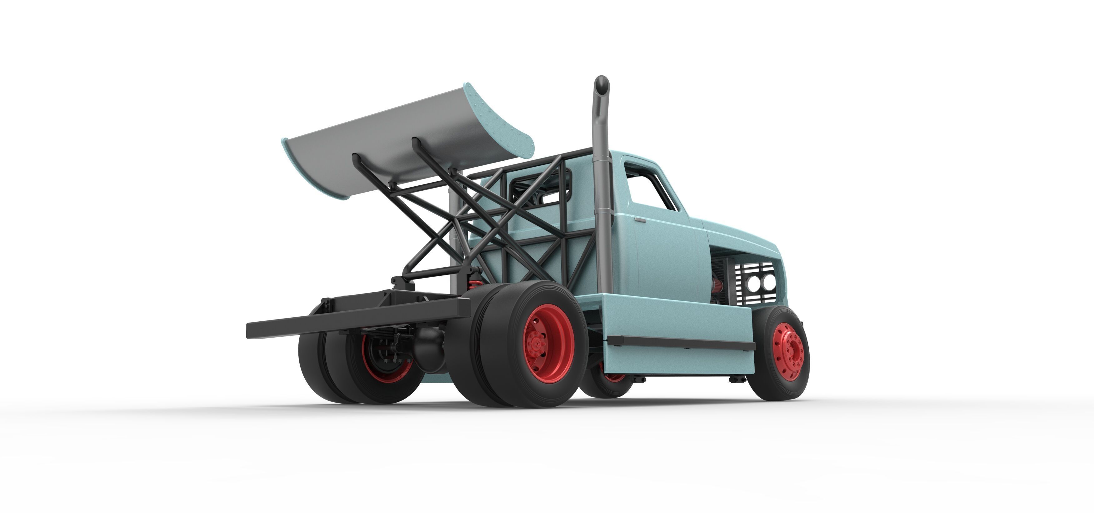 Big Rig Racing Semi truck Scale 1 to 25 3D print model_19
