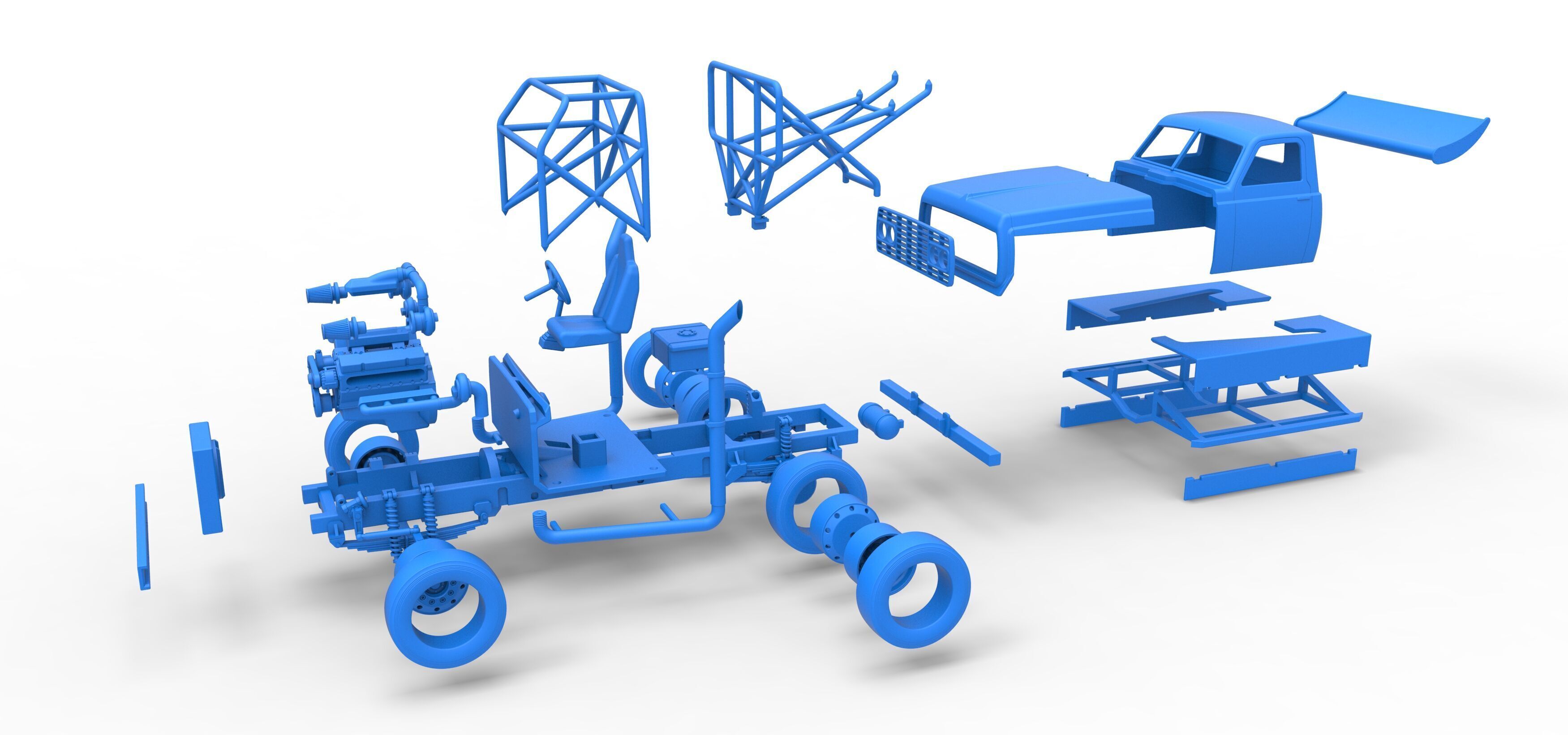 Big Rig Racing Semi truck Scale 1 to 25 3D print model_73