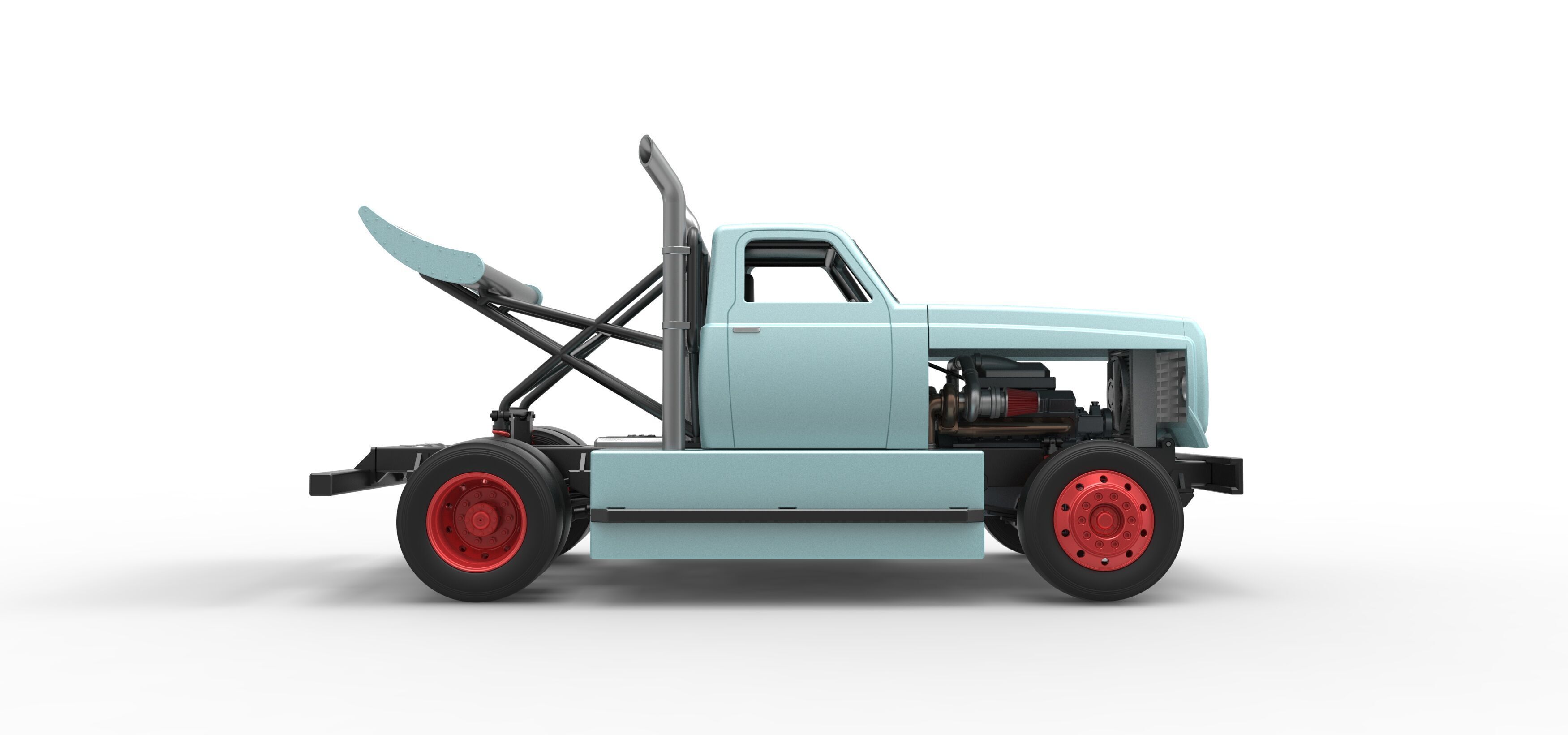 Big Rig Racing Semi truck Scale 1 to 25 3D print model_22