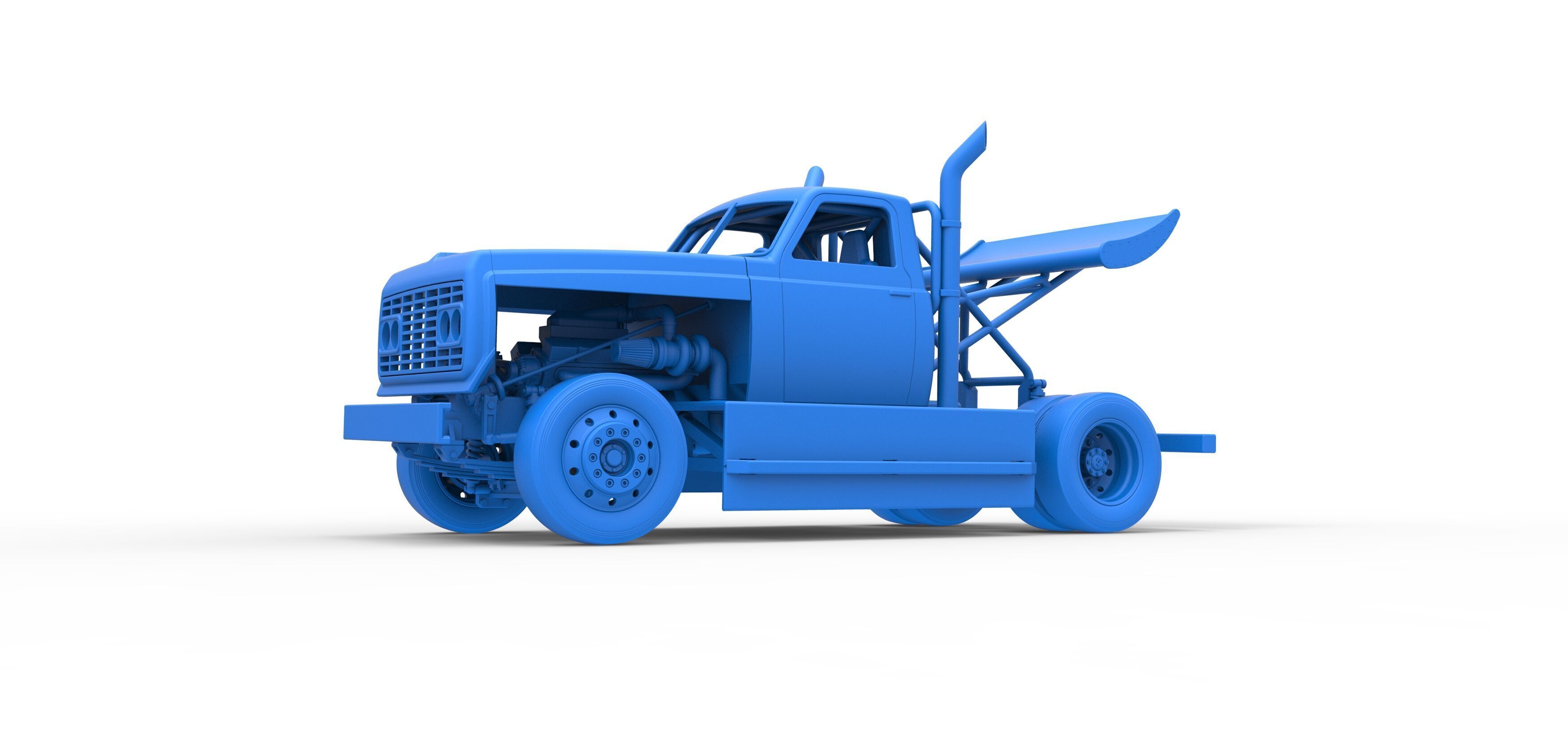 Big Rig Racing Semi truck Scale 1 to 25 3D print model_38