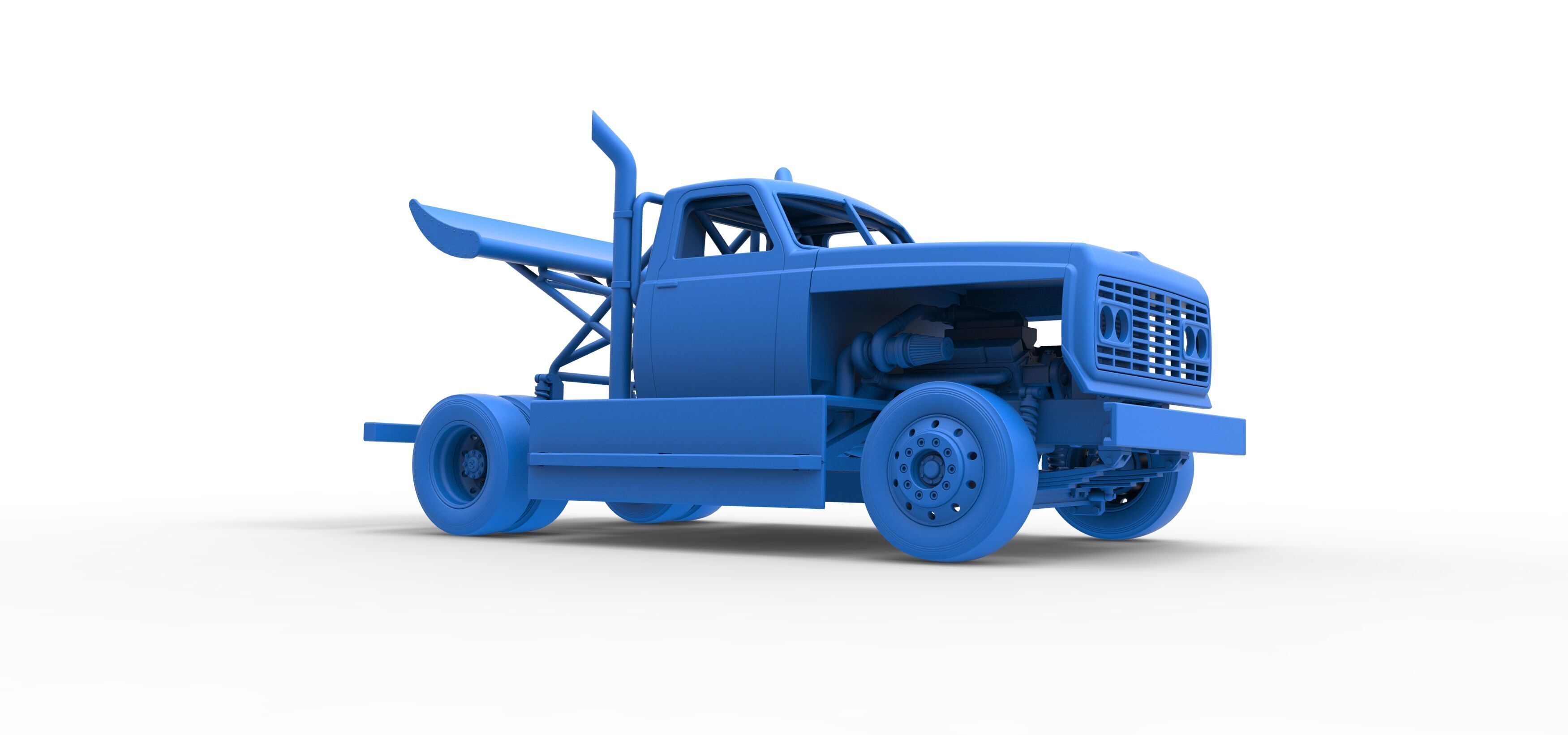 Big Rig Racing Semi truck Scale 1 to 25 3D print model_61