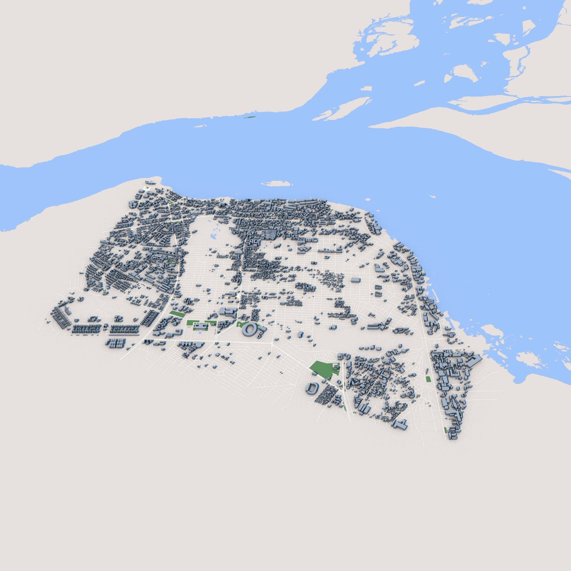 Kinshasa Capital of the Democratic Republic of the Cong 3D model_2