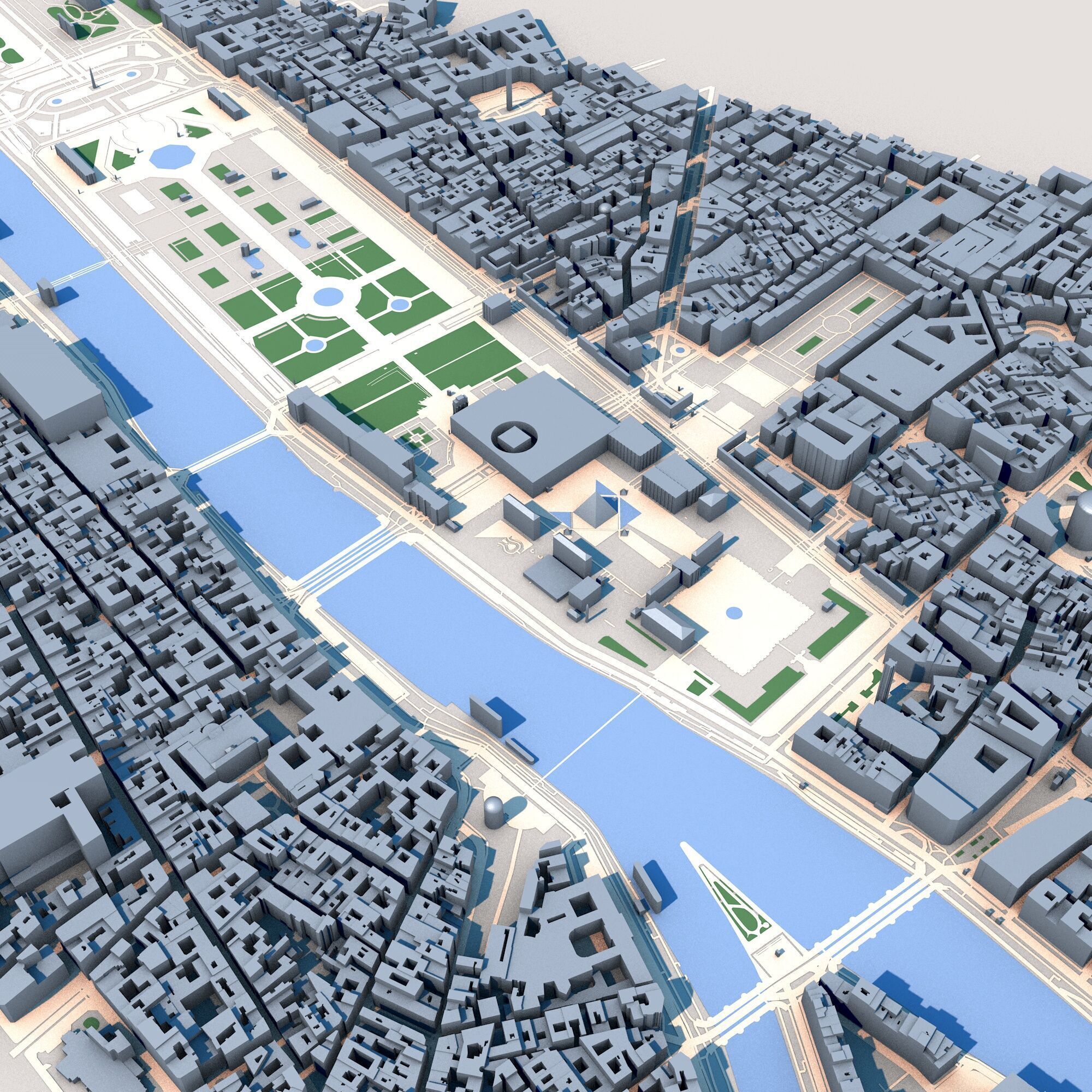 Louvre Museum Paris France 3D model_2