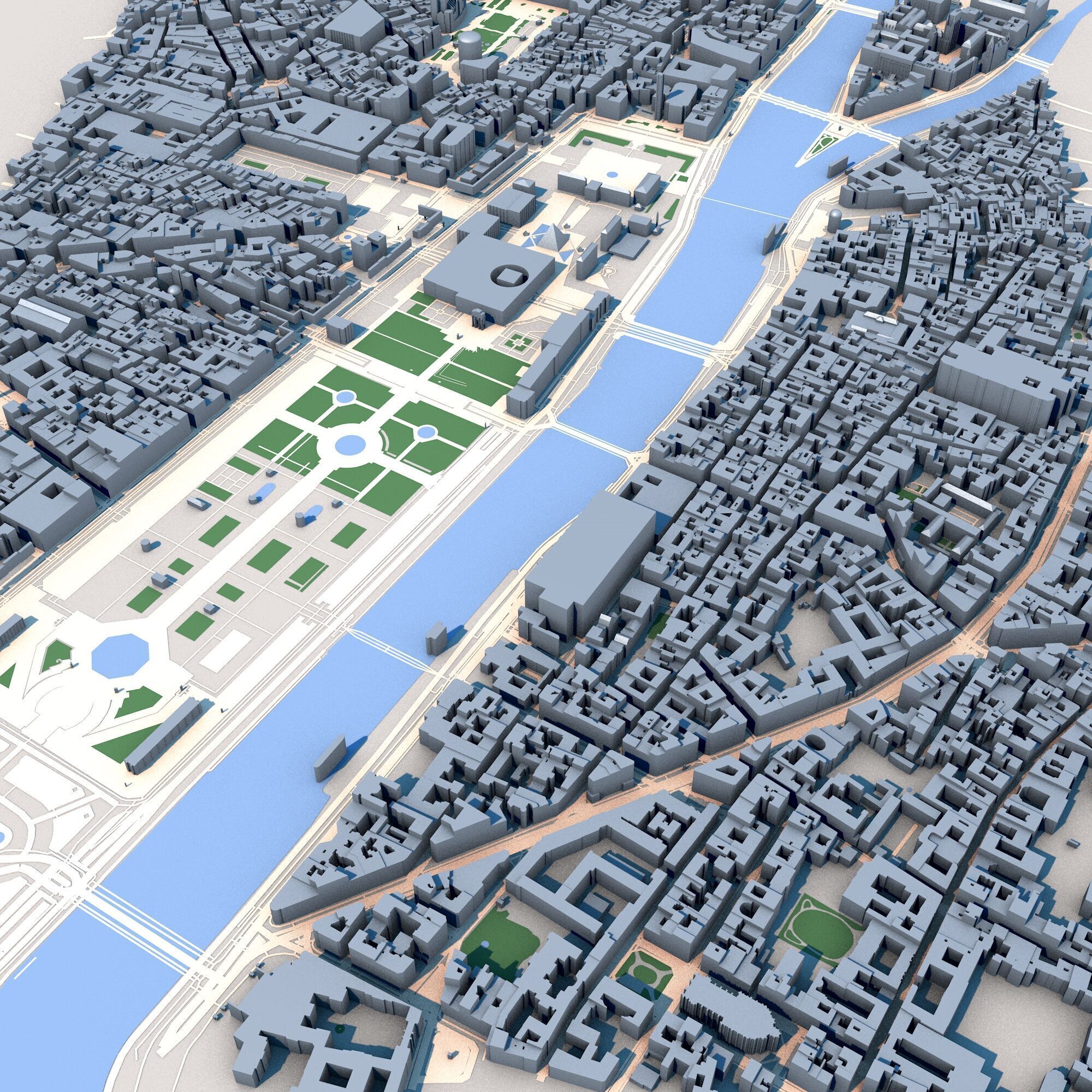 Louvre Museum Paris France 3D model_6