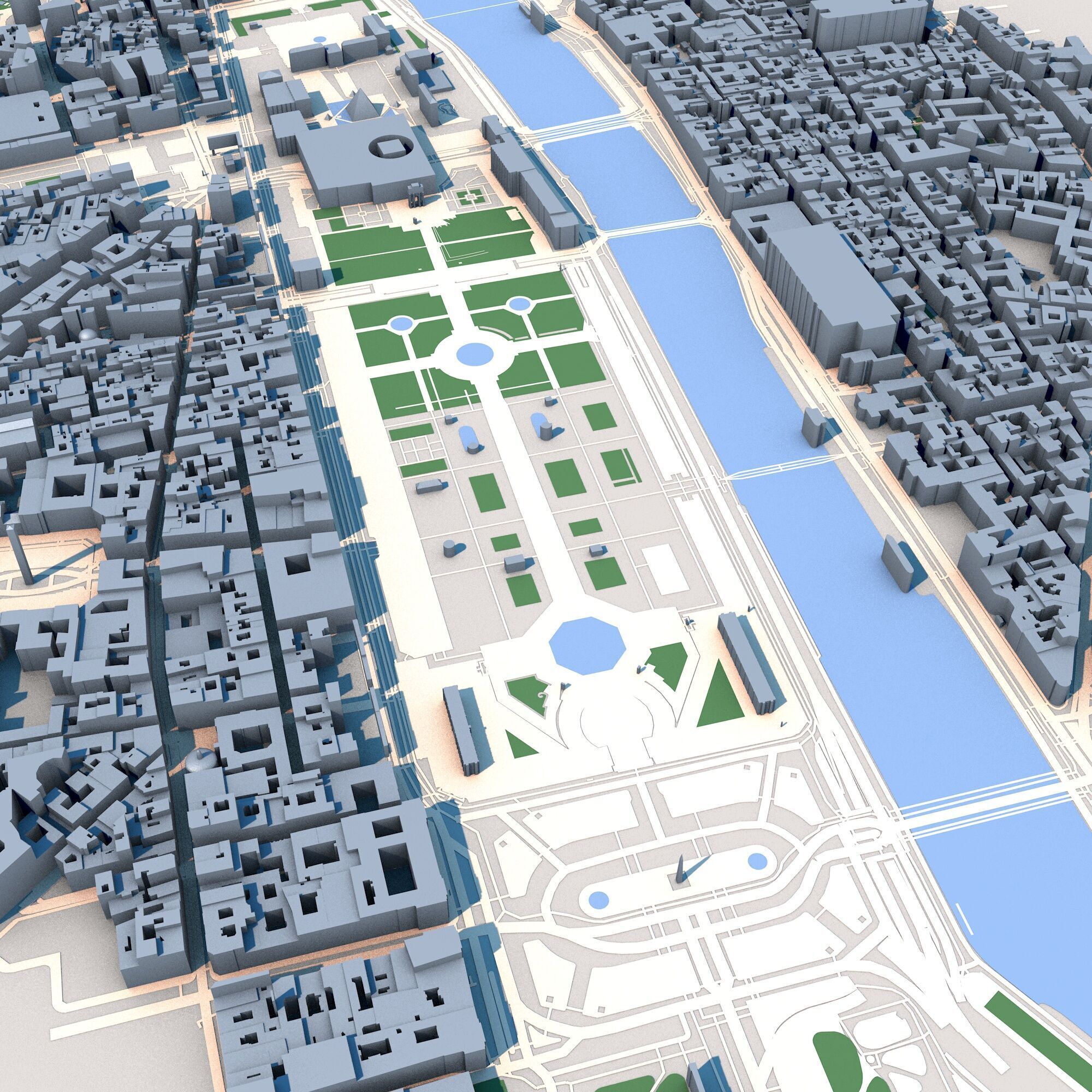 Louvre Museum Paris France 3D model_5