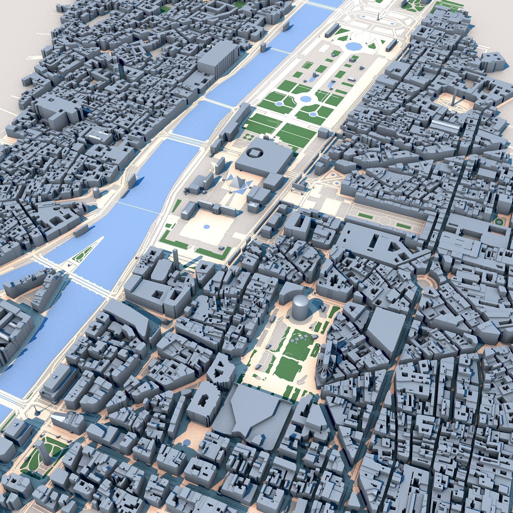 Louvre Museum Paris France 3D model_3