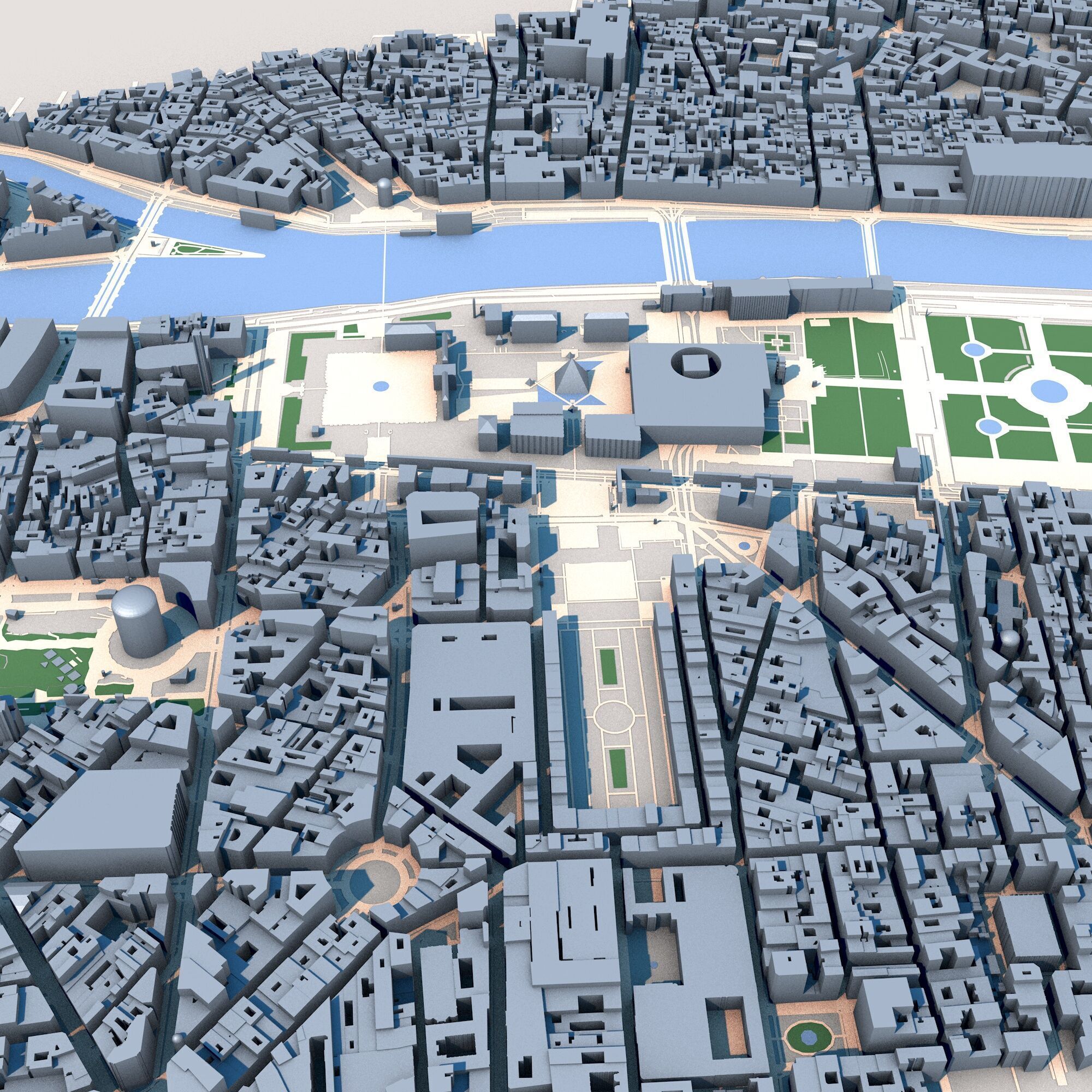 Louvre Museum Paris France 3D model_4