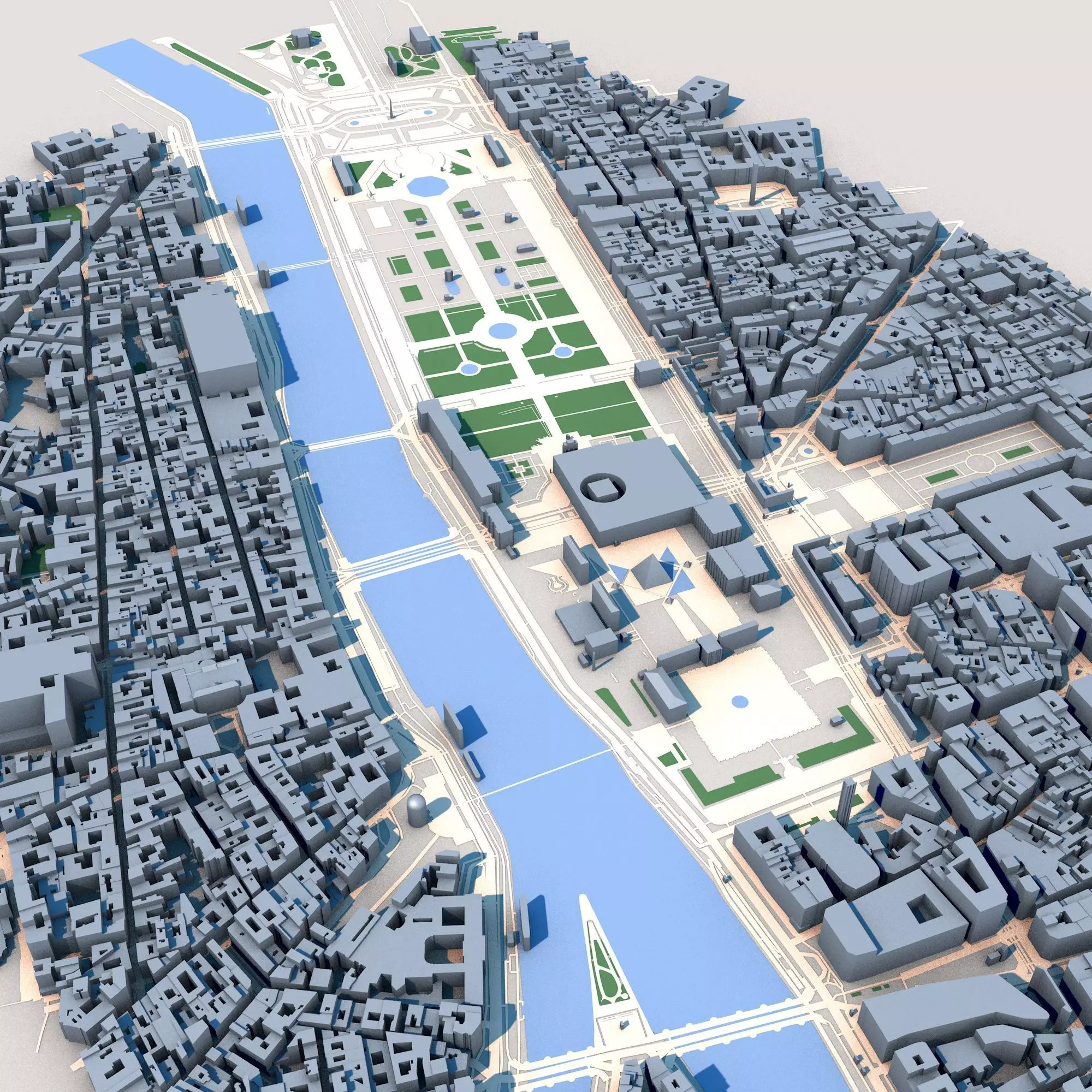 Louvre Museum Paris France 3D model_0