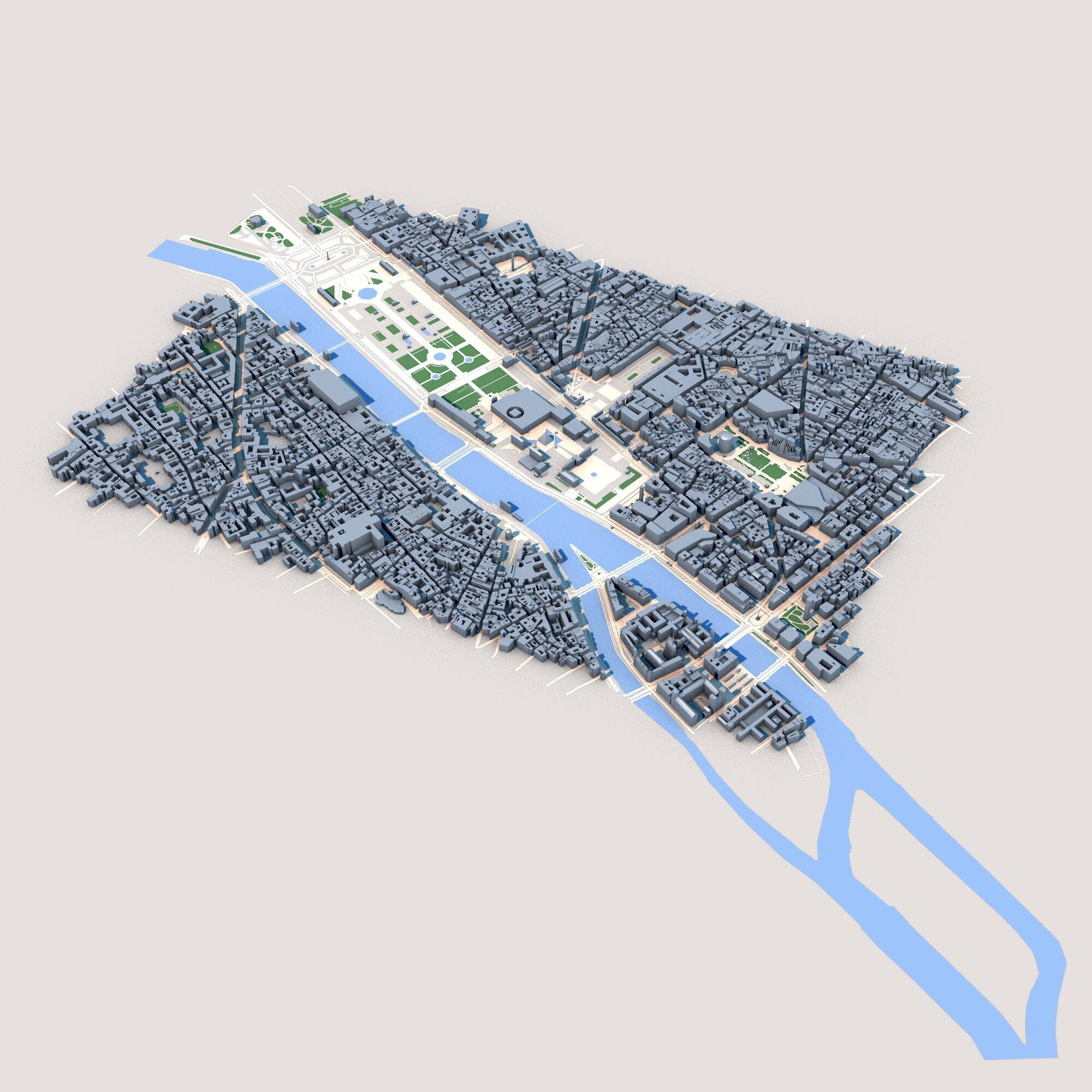 Louvre Museum Paris France 3D model_1