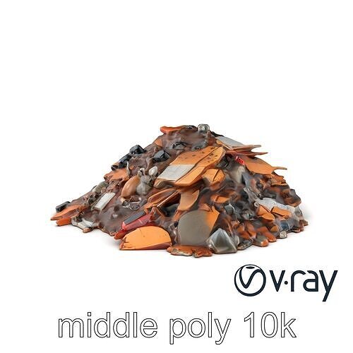 Urban Street Litter Mound Debris model pack Low-poly 3D model