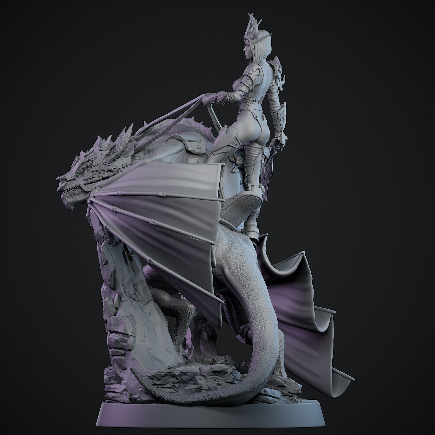 Demon Queen Dragon Rider 3D print model_2