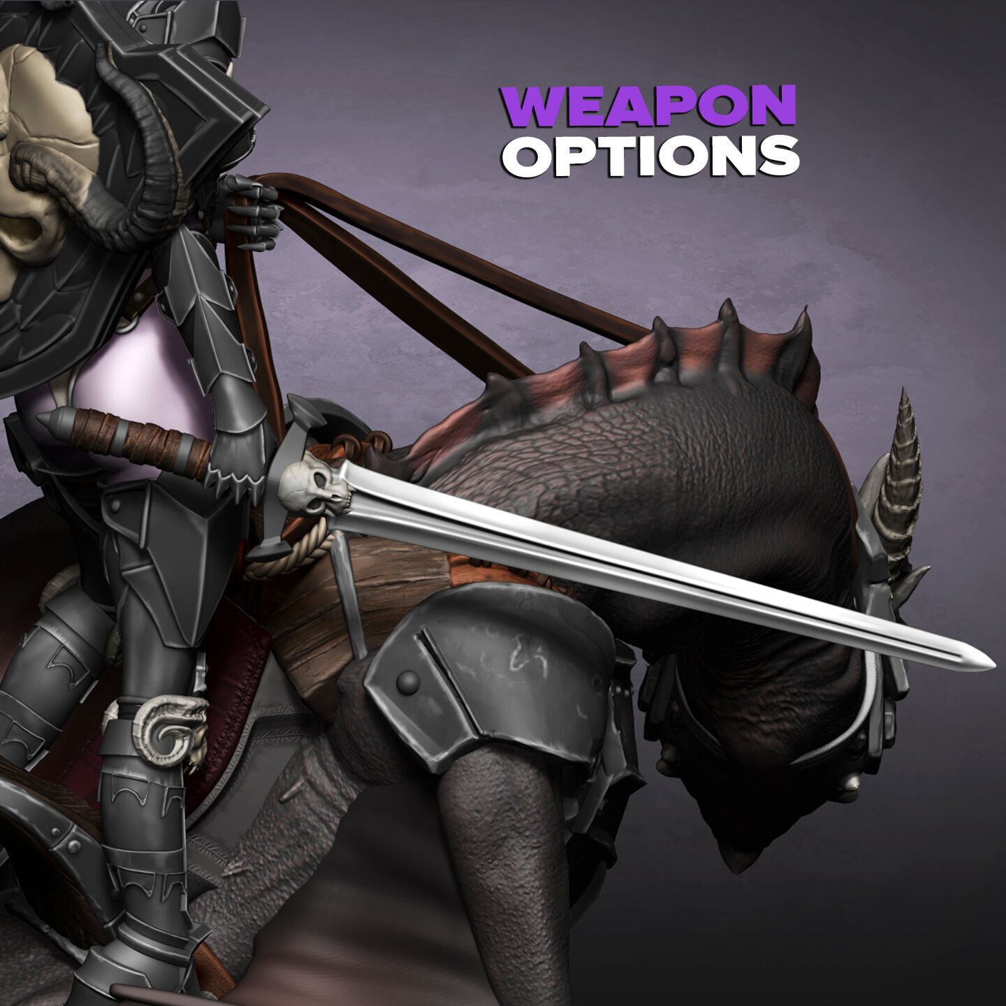 Demon Queen Dragon Rider 3D print model_9