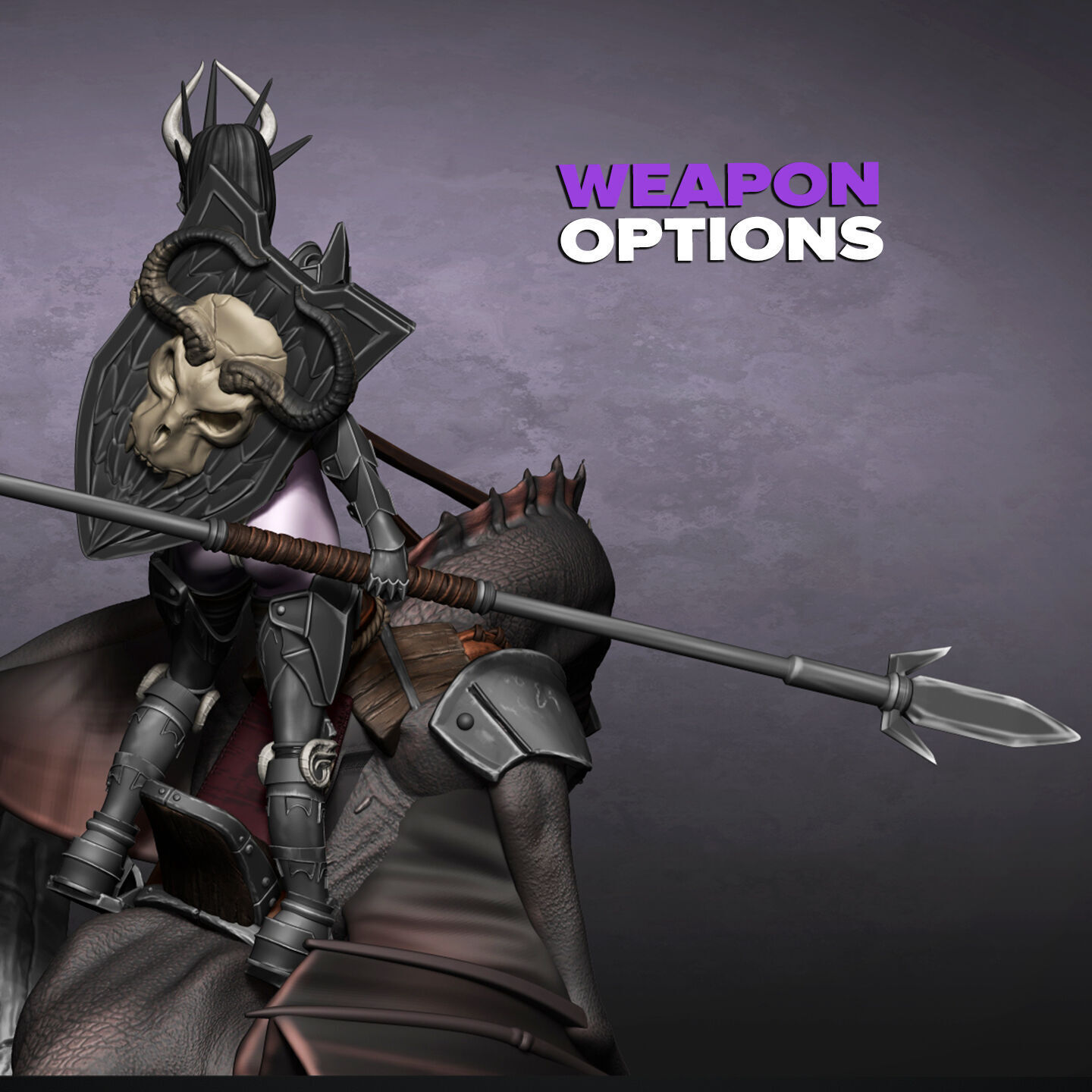 Demon Queen Dragon Rider 3D print model_10