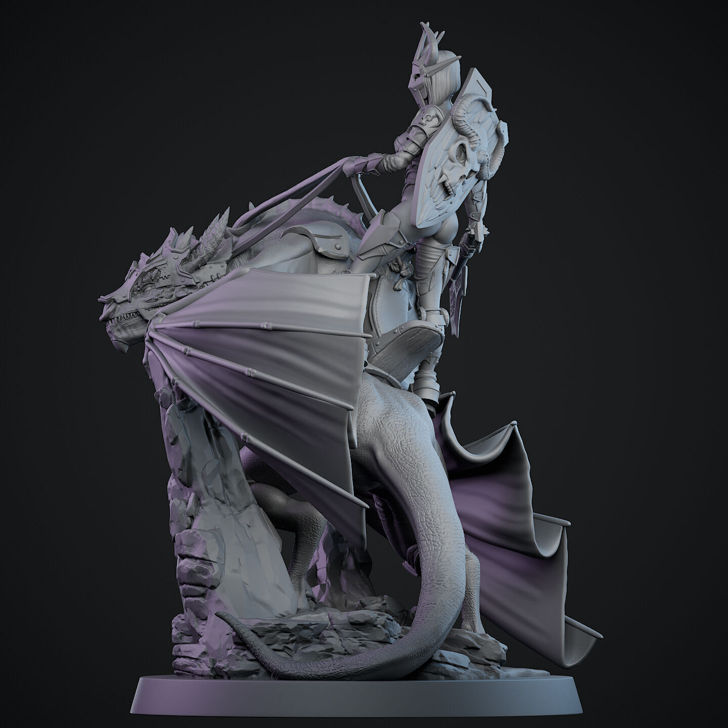 Demon Queen Dragon Rider 3D print model_6