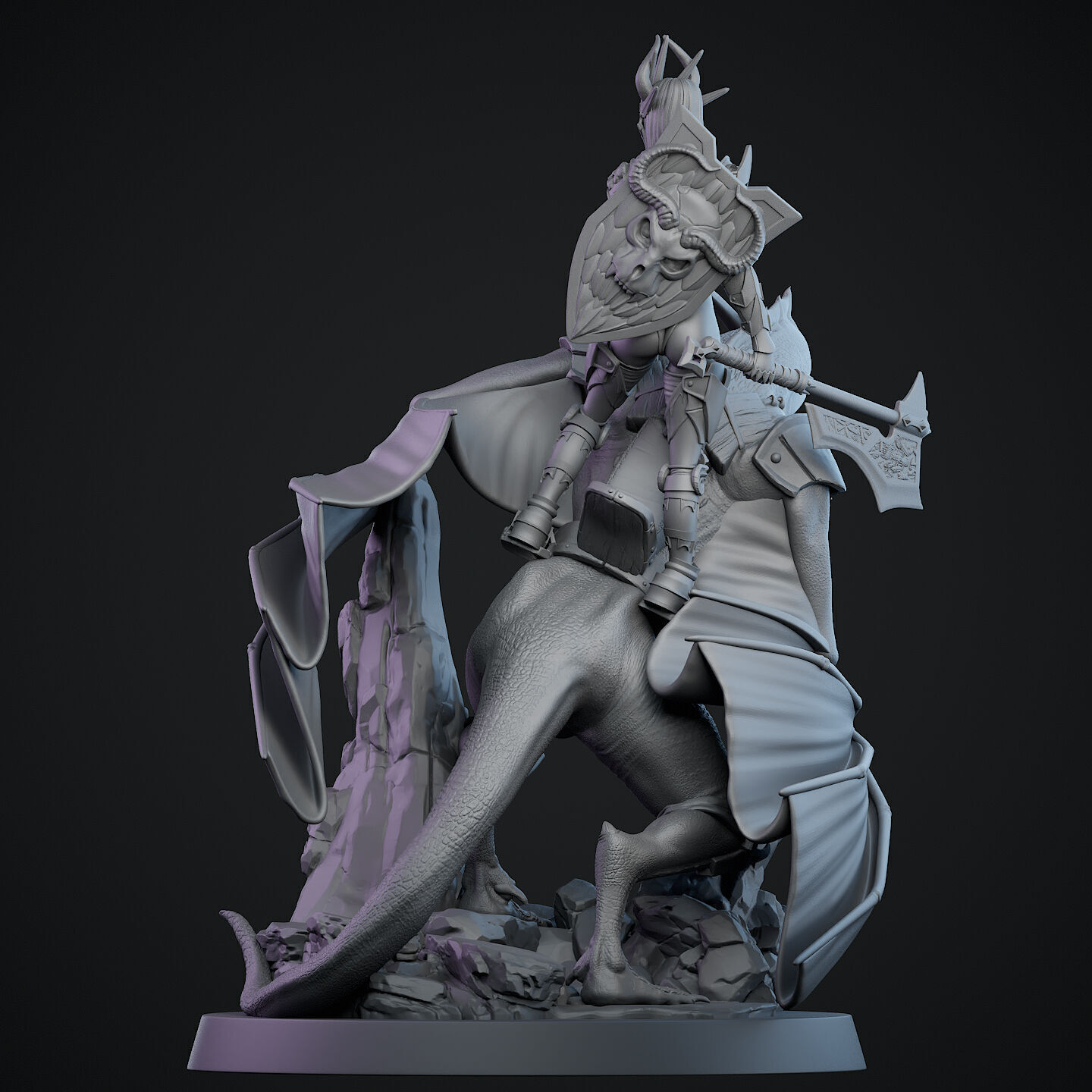 Demon Queen Dragon Rider 3D print model_7