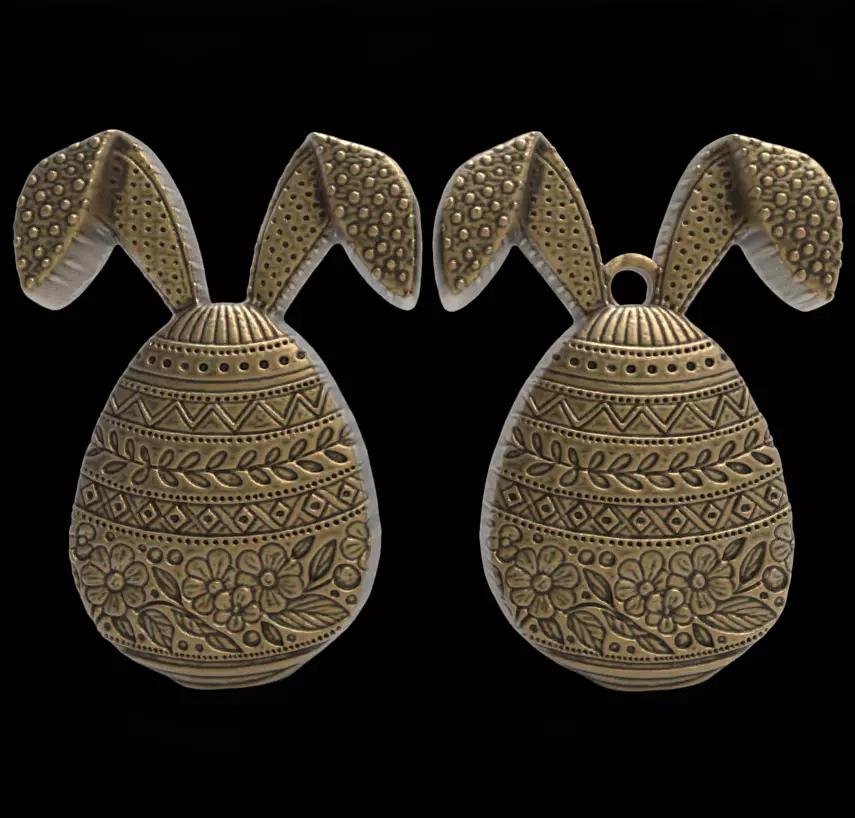 easter bunny ears egg decor 3D print model