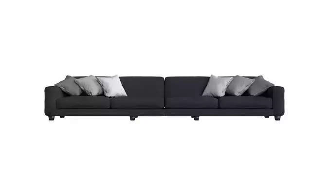 Black Long Sofa