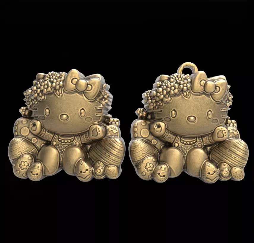  hello kitty  easter egg decor  3D print model_0