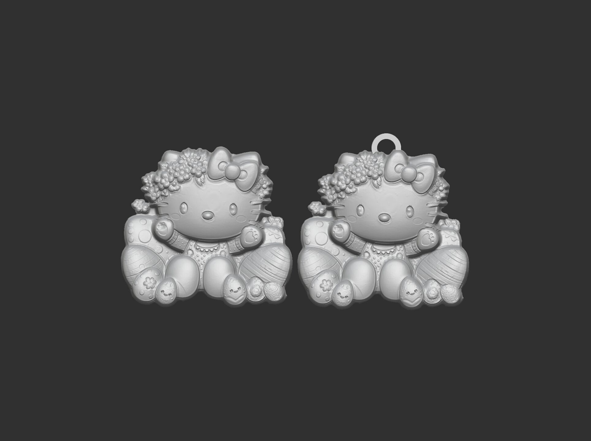  hello kitty  easter egg decor  3D print model_16