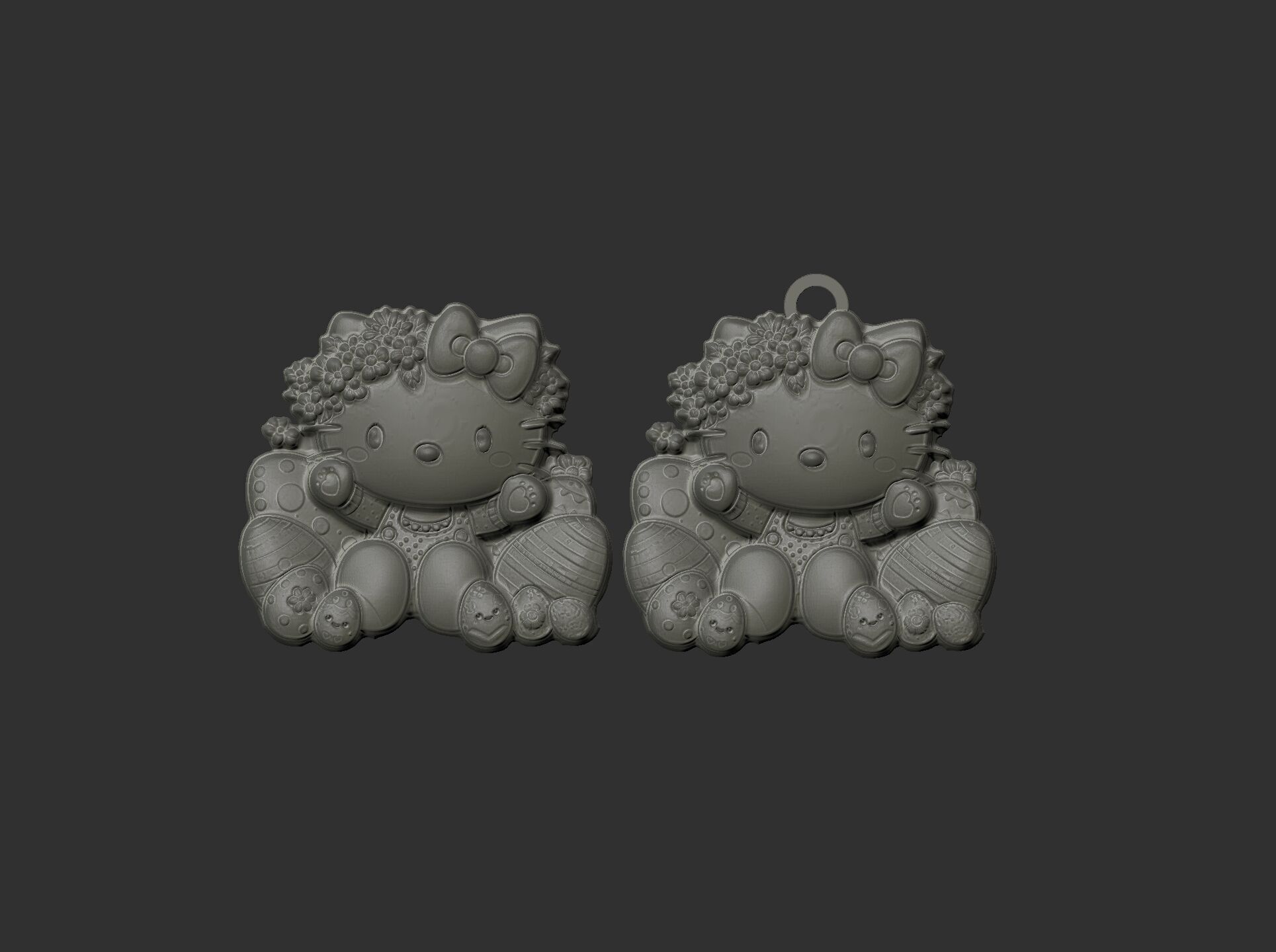  hello kitty  easter egg decor  3D print model_10