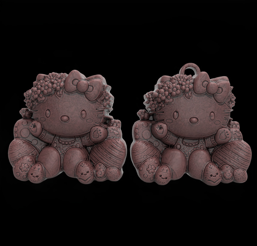  hello kitty  easter egg decor  3D print model_2