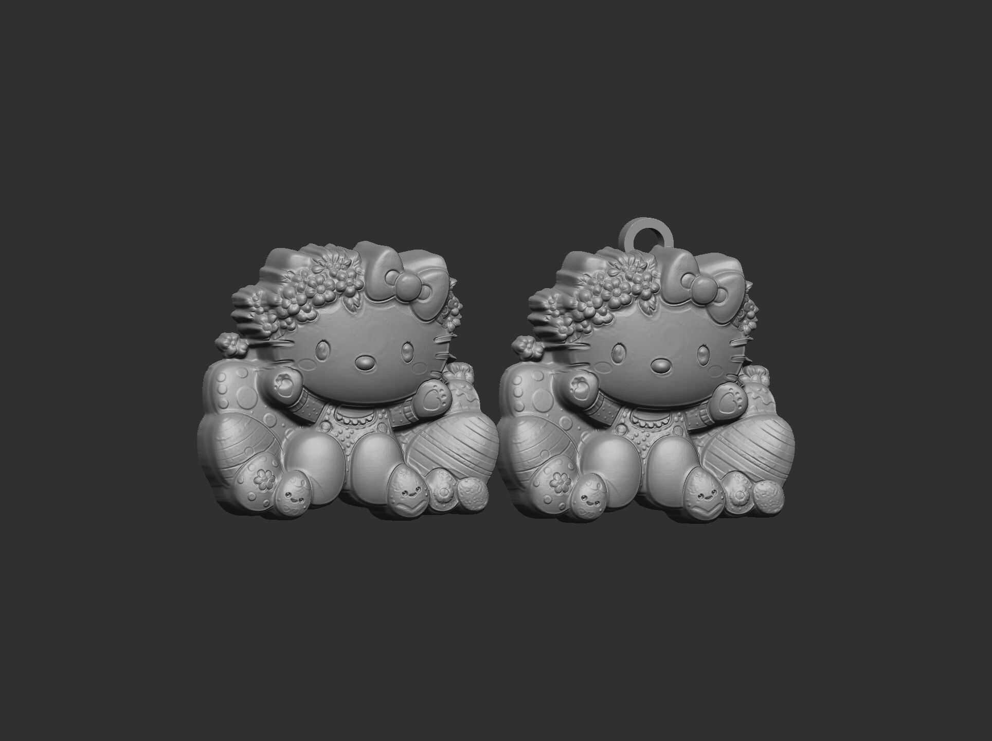  hello kitty  easter egg decor  3D print model_3