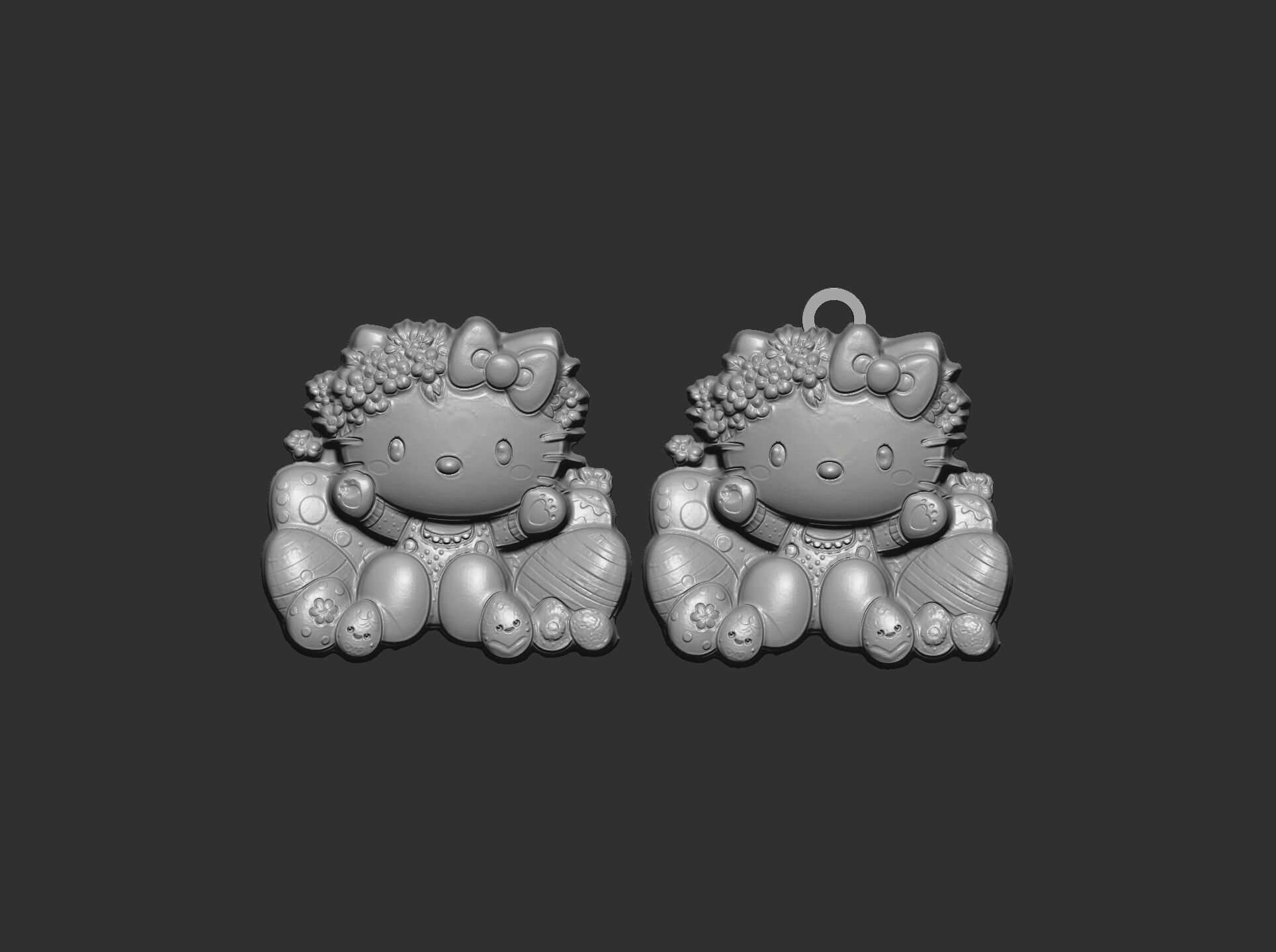  hello kitty  easter egg decor  3D print model_6