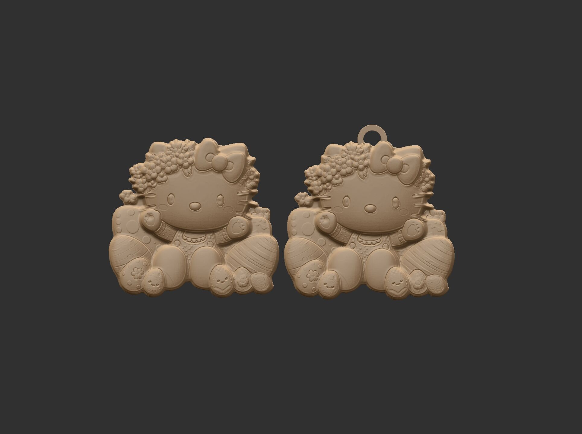  hello kitty  easter egg decor  3D print model_9