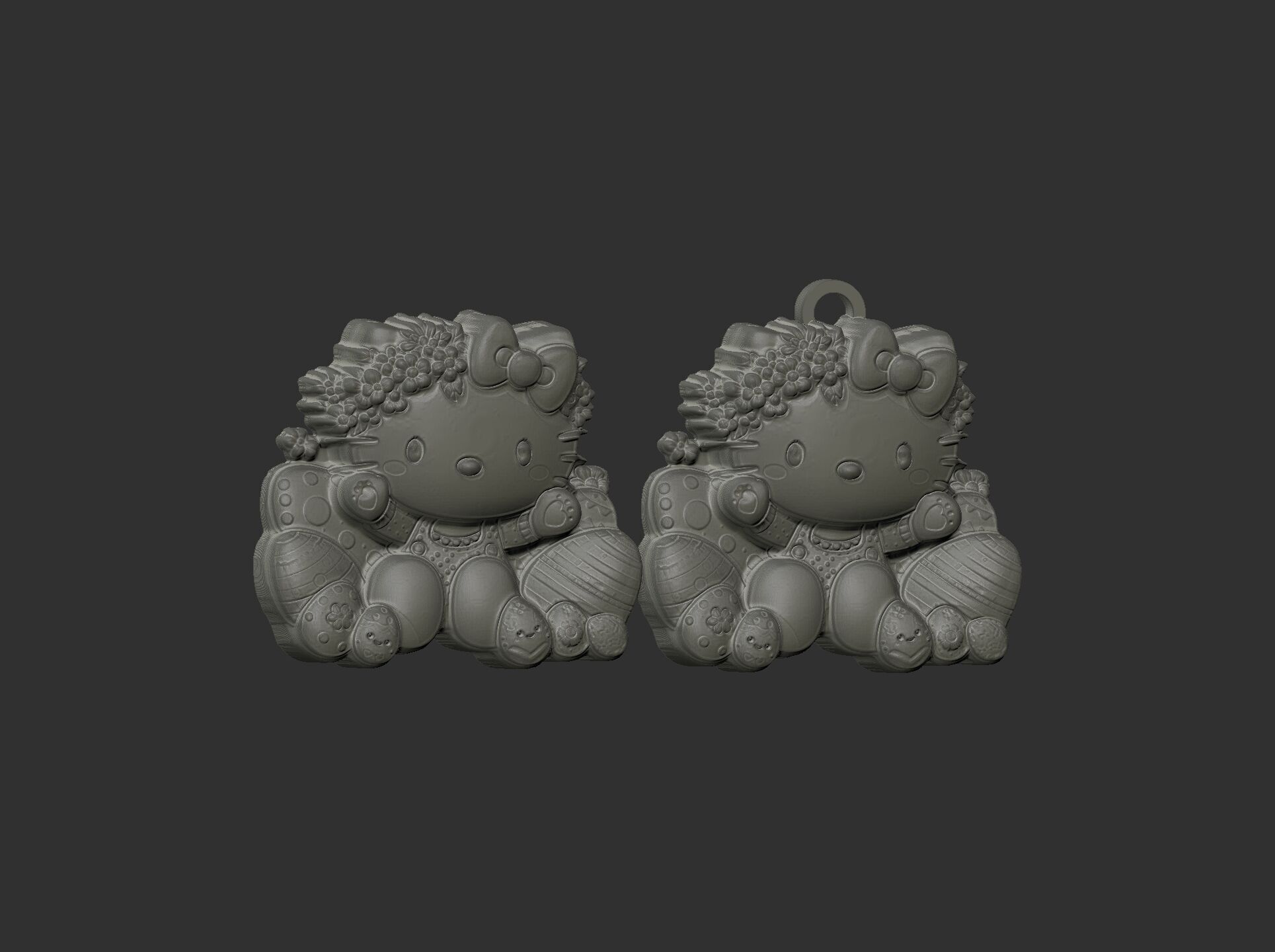  hello kitty  easter egg decor  3D print model_7