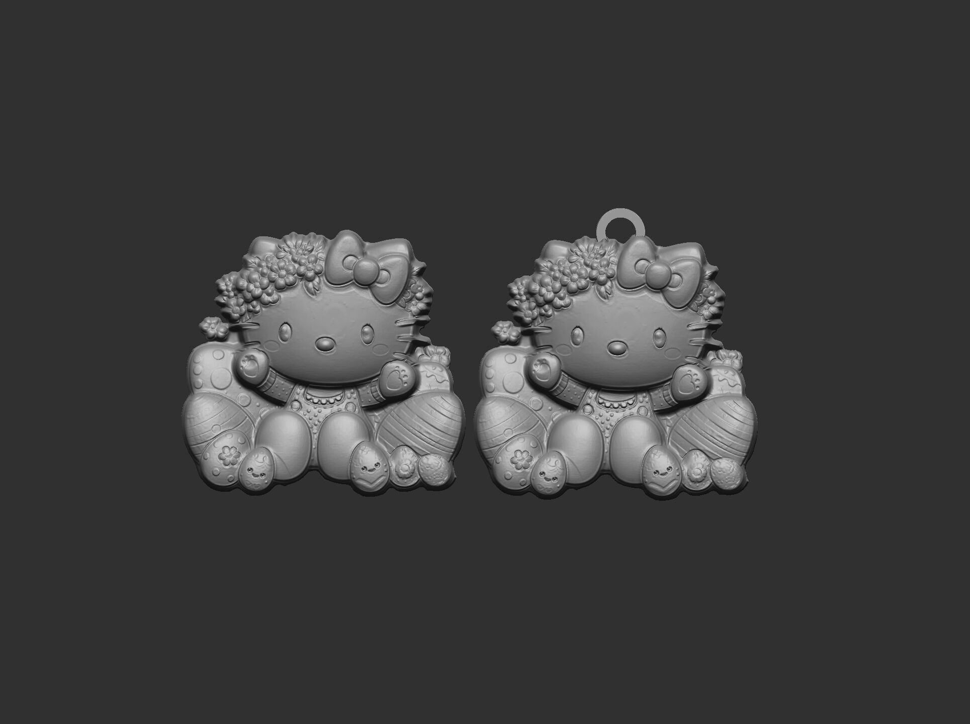  hello kitty  easter egg decor  3D print model_13