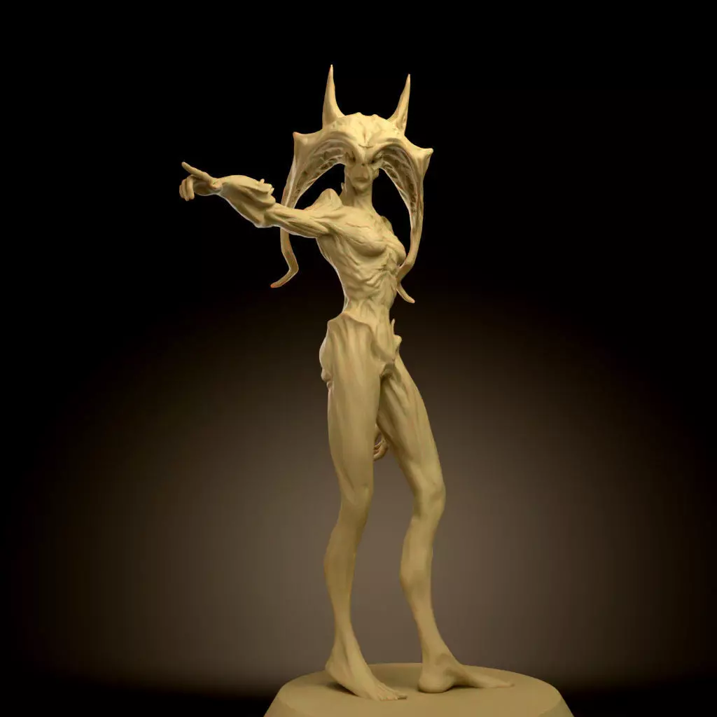 Female Demon Miniature 3D Model for 3D Printing 3D print model