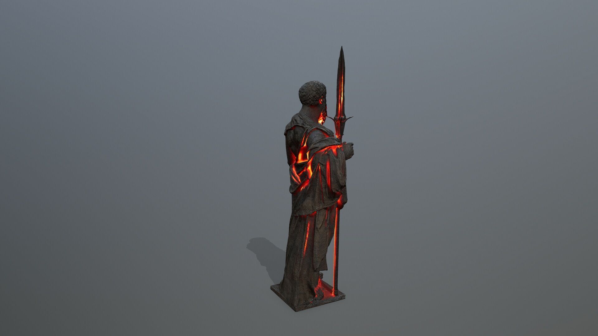 Man Statue Low-poly 3D model_4