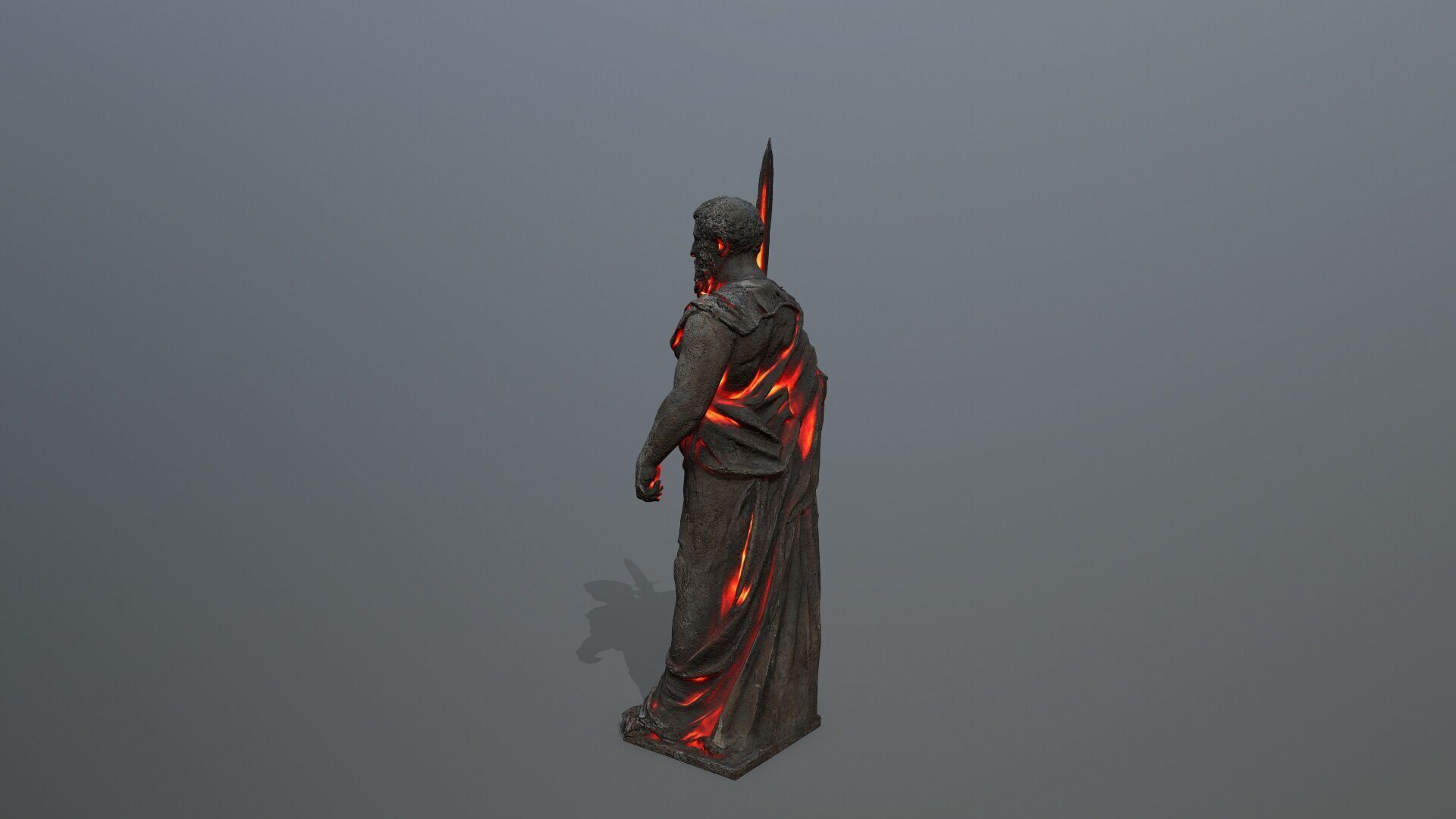 Man Statue Low-poly 3D model_6