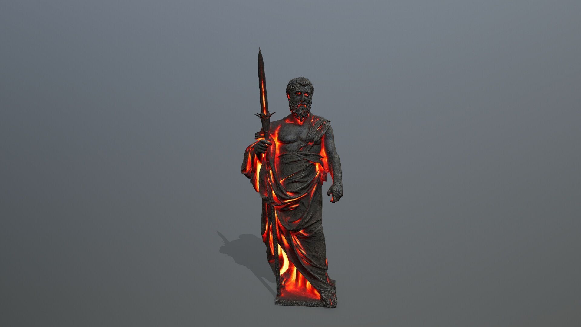 Man Statue Low-poly 3D model_8