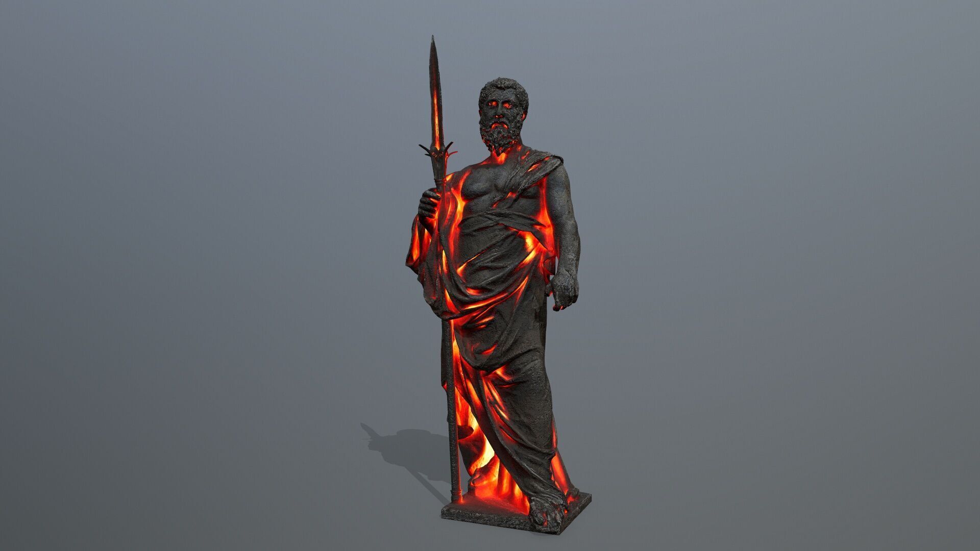 Man Statue Low-poly 3D model_1
