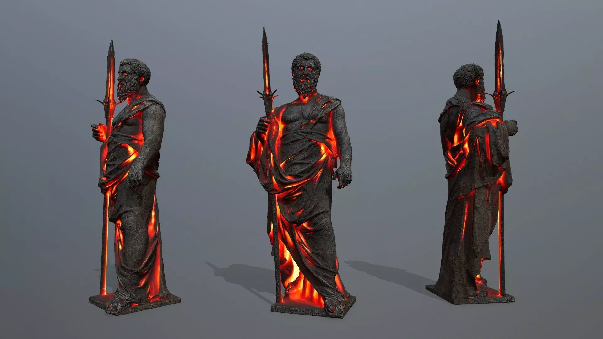 Man Statue Low-poly 3D model_0