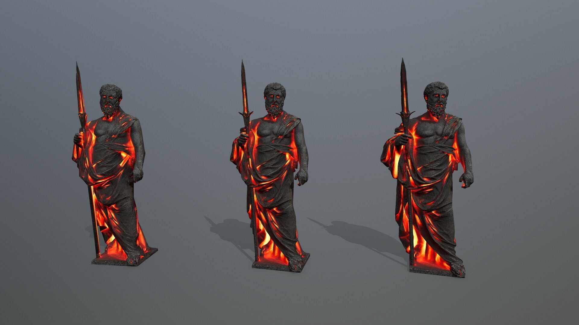Man Statue Low-poly 3D model_9