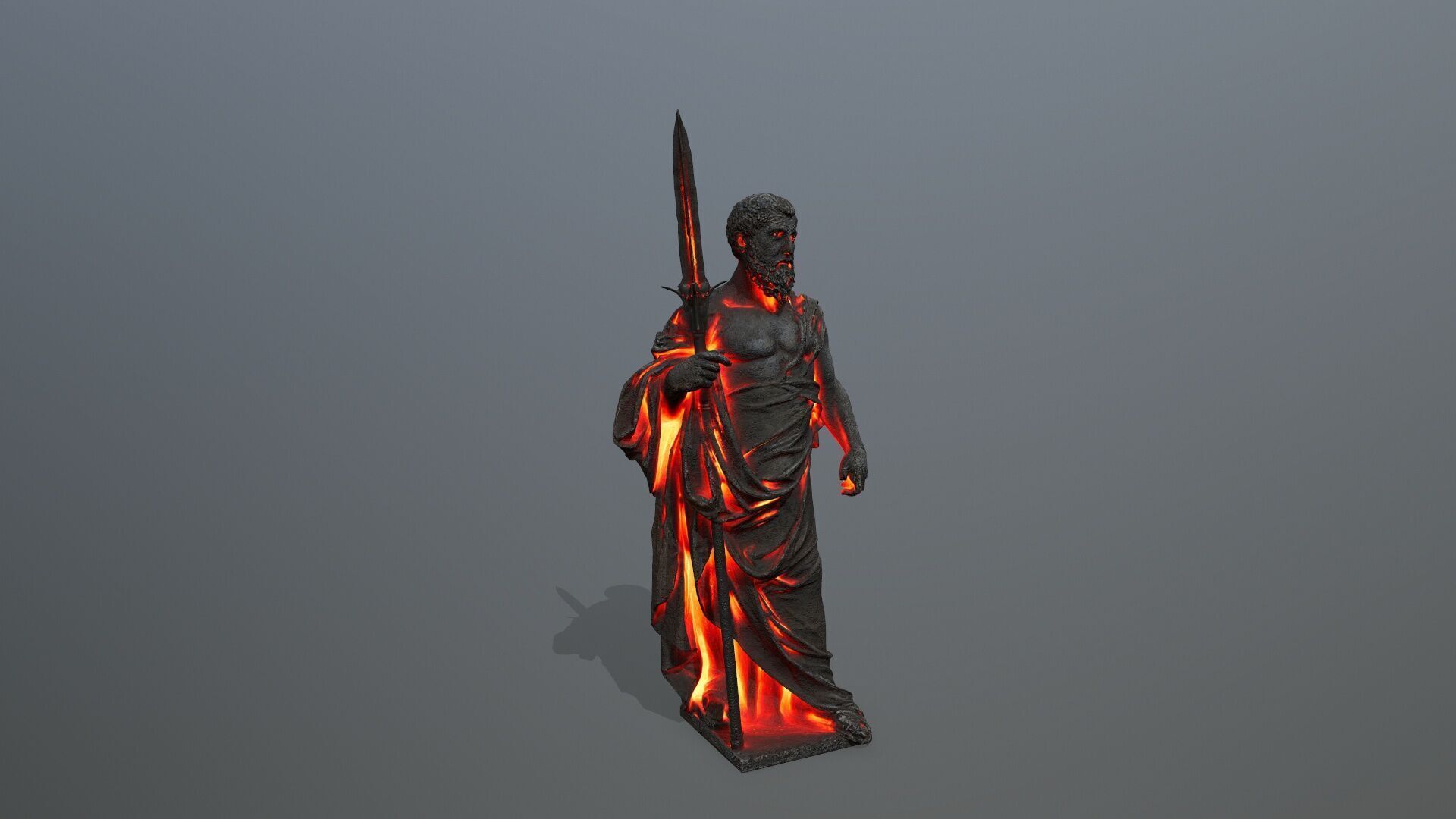 Man Statue Low-poly 3D model_2