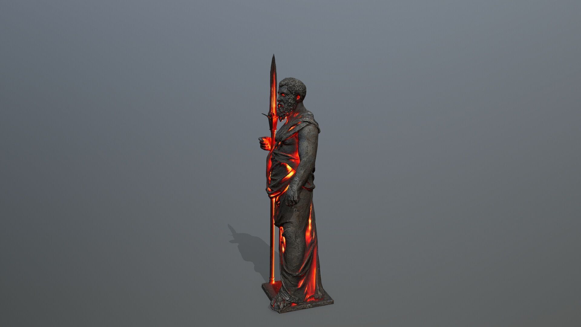 Man Statue Low-poly 3D model_7