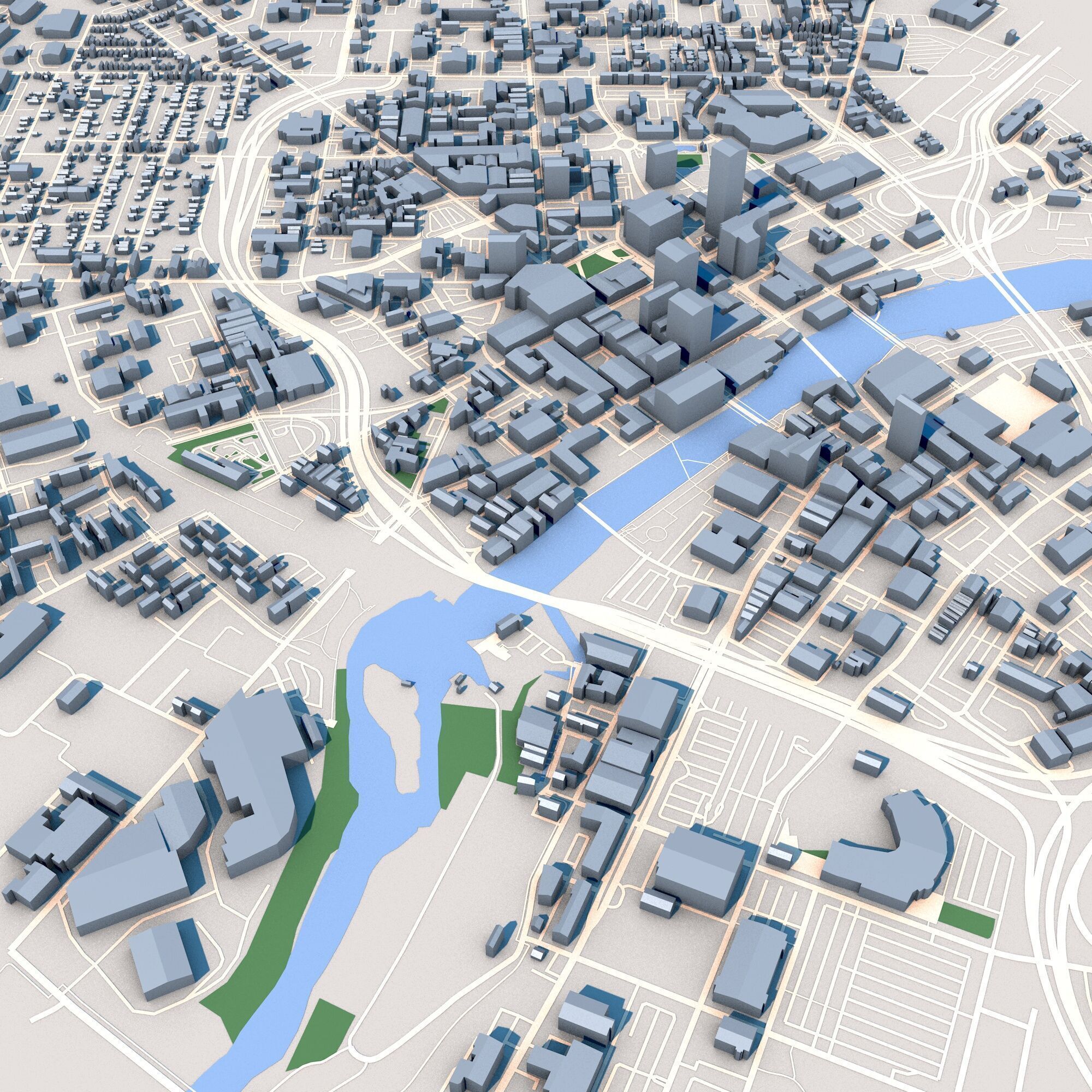 Rochester City in New York State USA 3D model_6