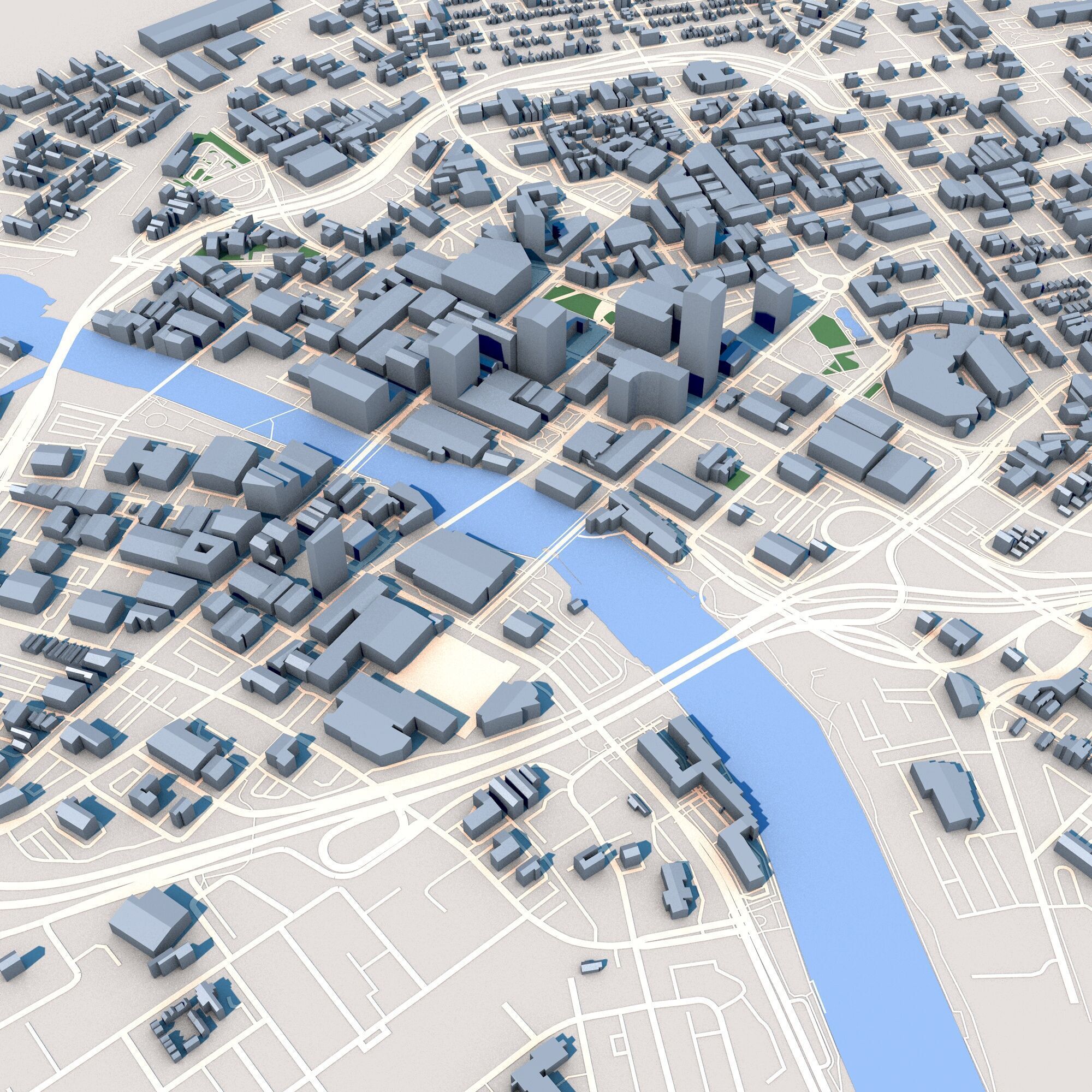Rochester City in New York State USA 3D model_4