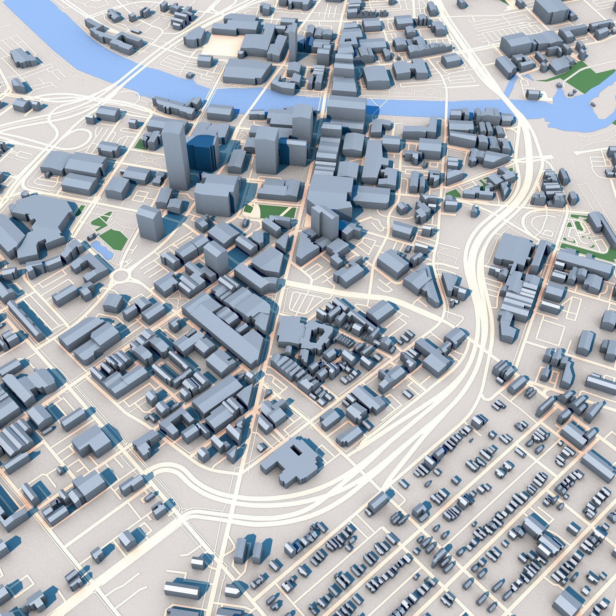 Rochester City in New York State USA 3D model_9