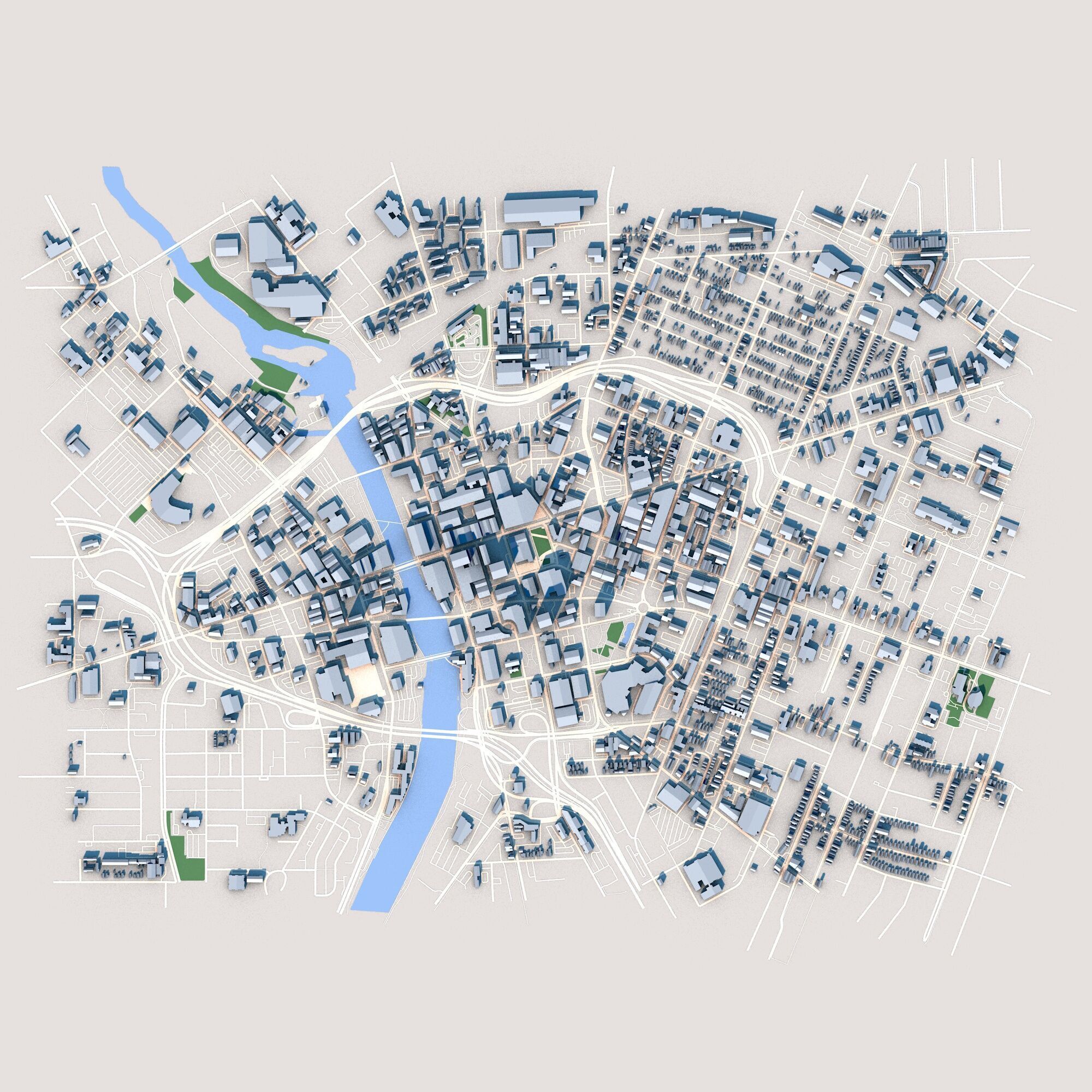 Rochester City in New York State USA 3D model_1