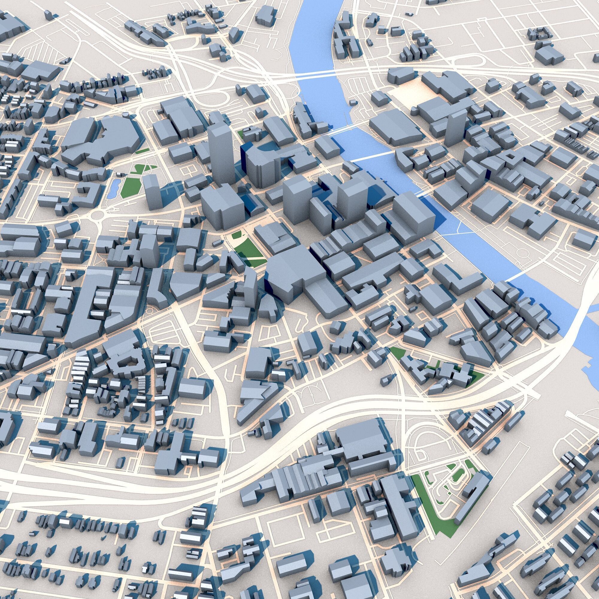 Rochester City in New York State USA 3D model_8